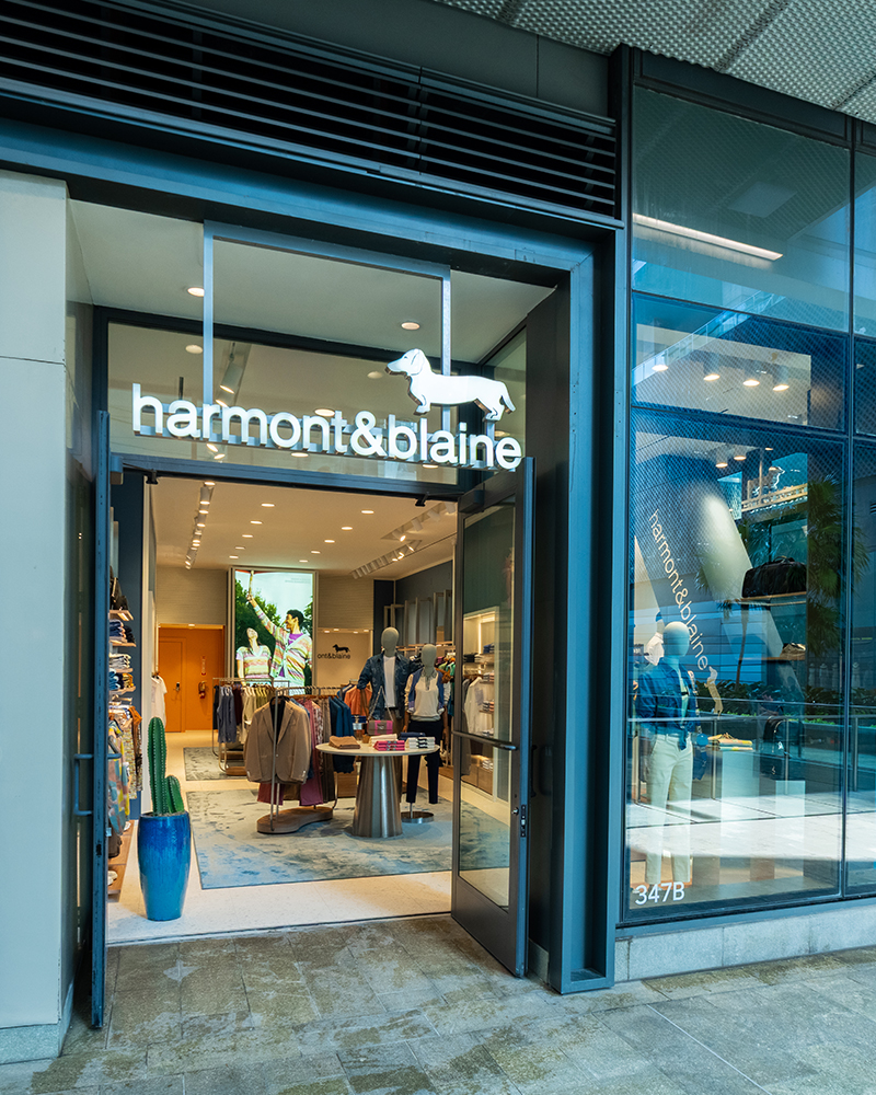 Entr&eacute;e de la boutique Harmont & Blaine &agrave; Miami Brickell.