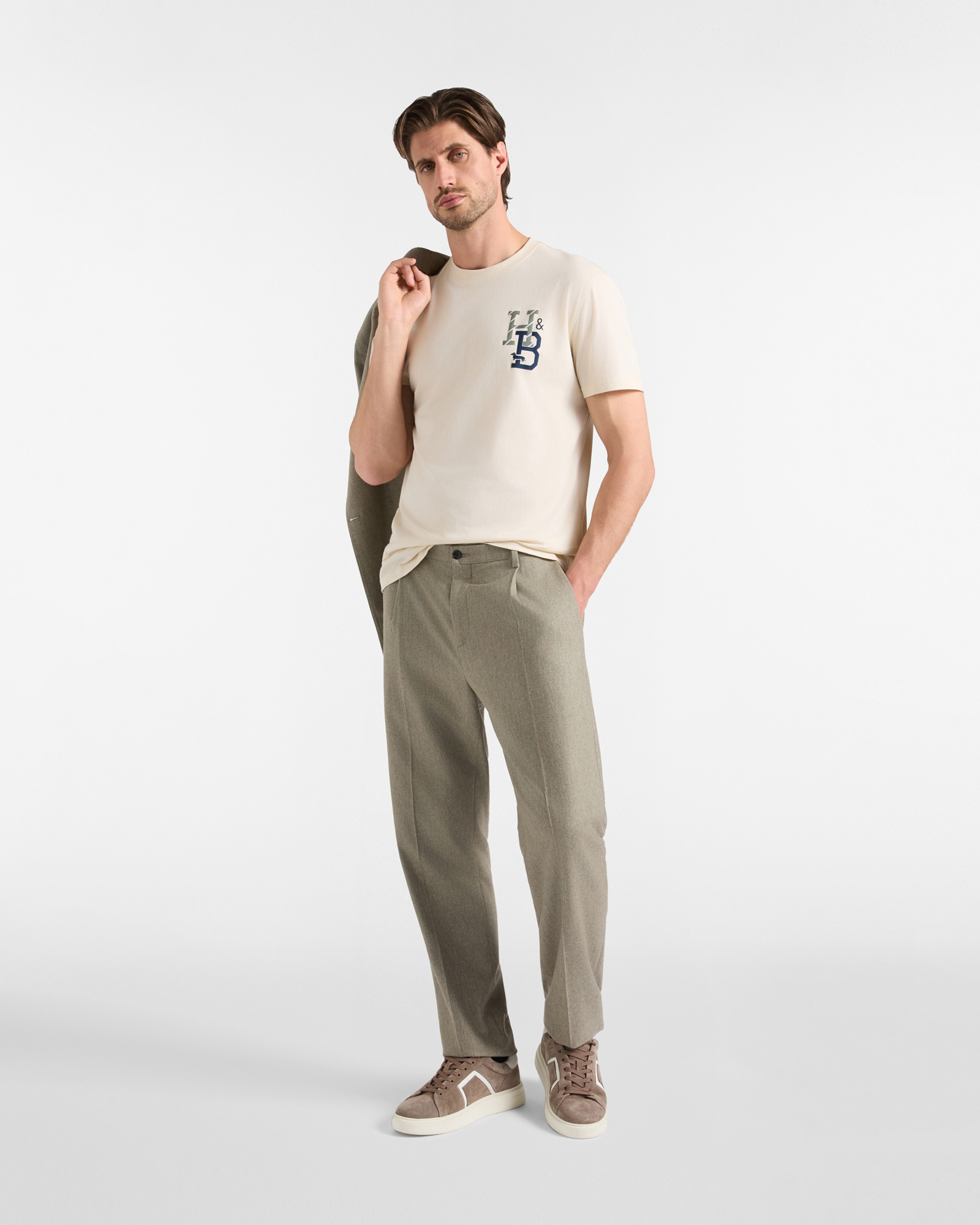 Men's regular-fit T-shirt in 100% pure cotton, TAUPE, large