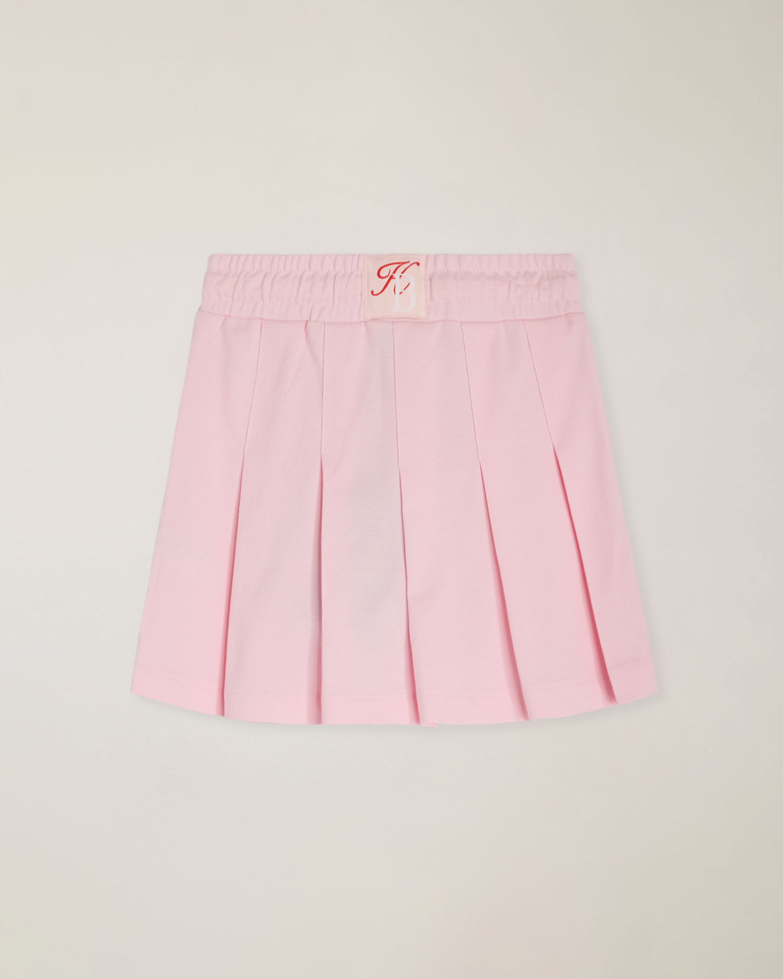 Gonna piquet con ricamo logo, Rosa, large