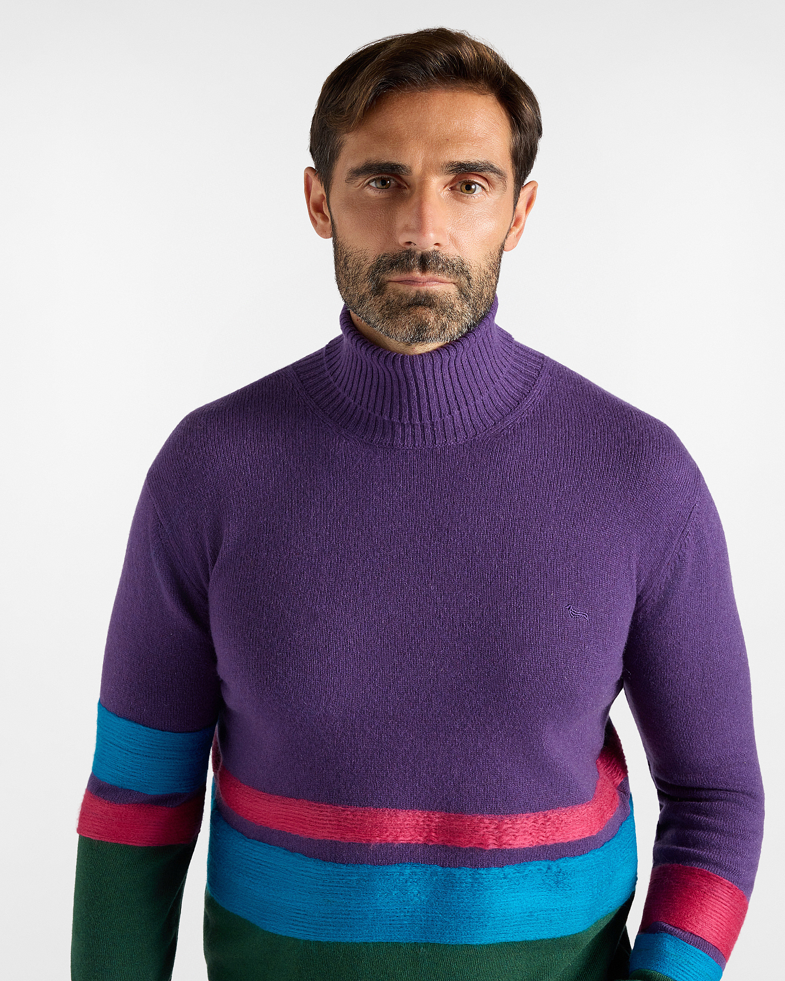 Men&rsquo;s Pure Cashmere Turtleneck Jumper from the Re-Loved Capsule Collection, Made in Italy, DARK GREEN, large