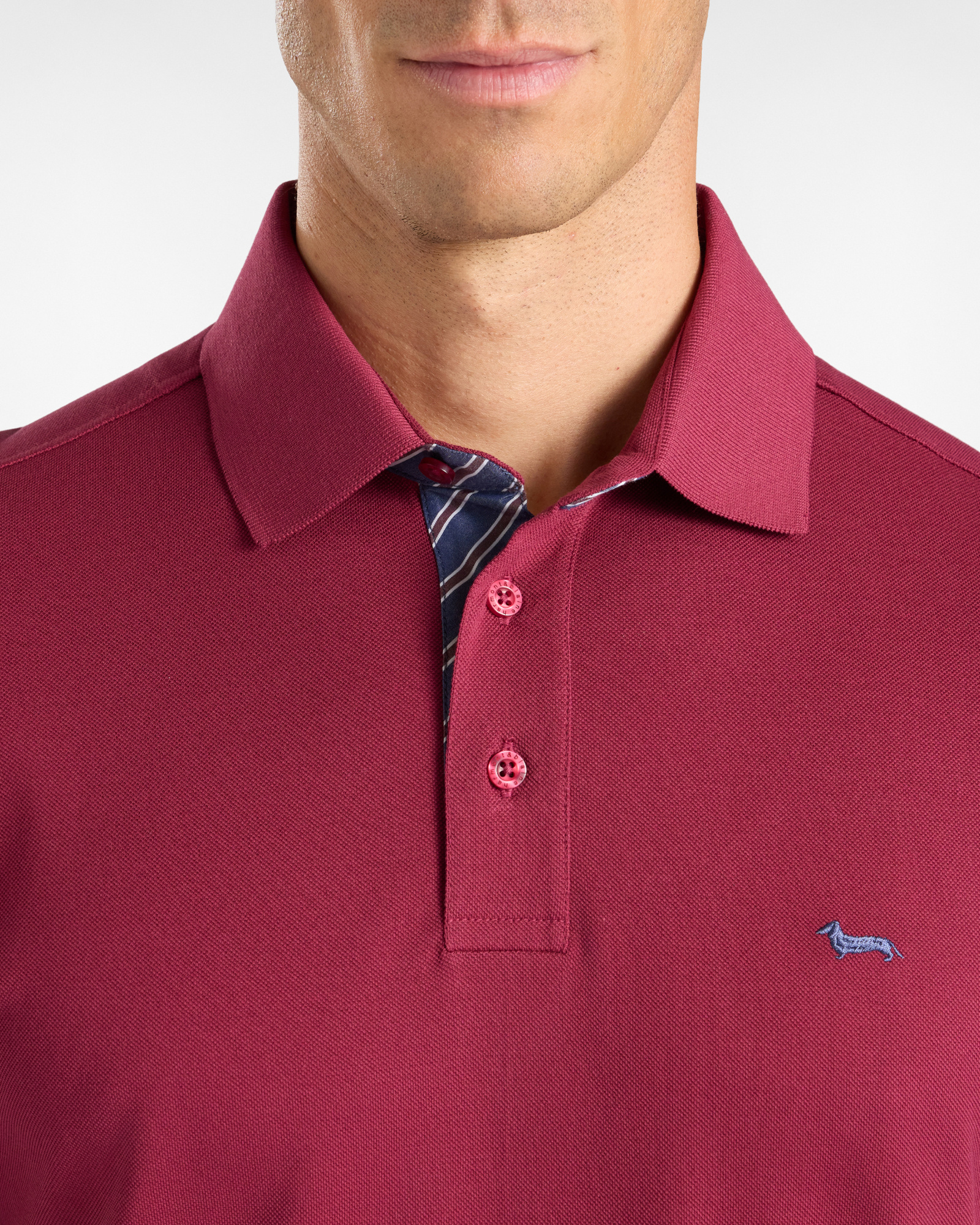 Men's short-sleeve 100% pure cotton piqu&eacute; polo shirt, DARK RED, large