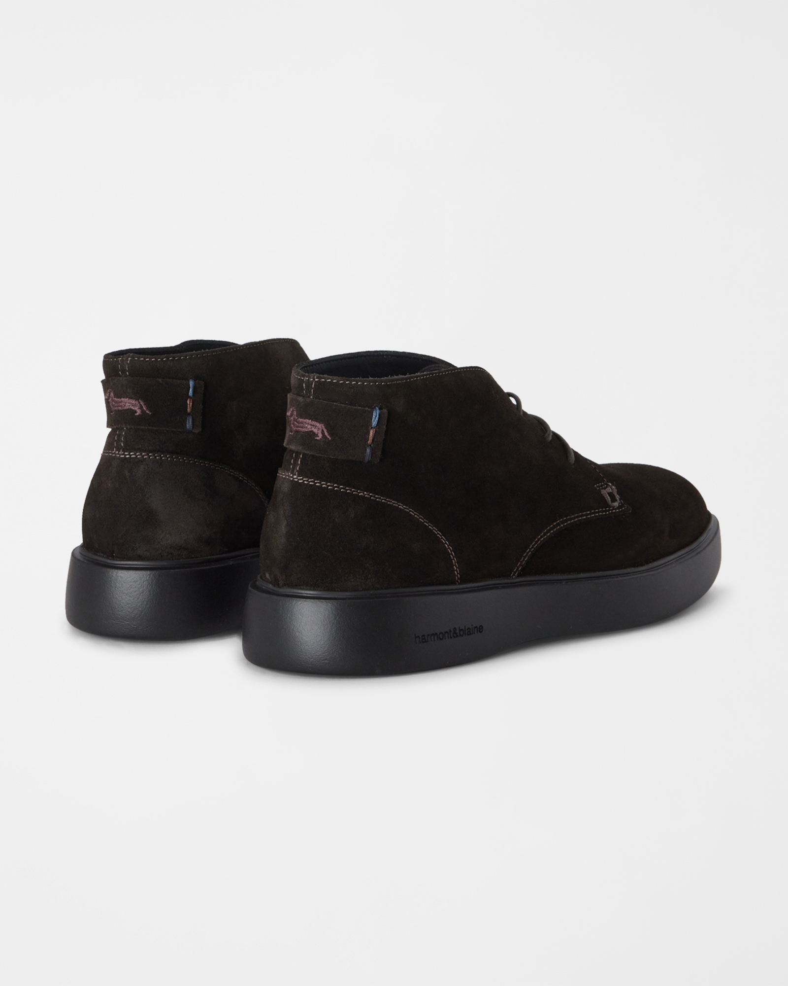 Men's chukka boots in suede, DARK BROWN, large