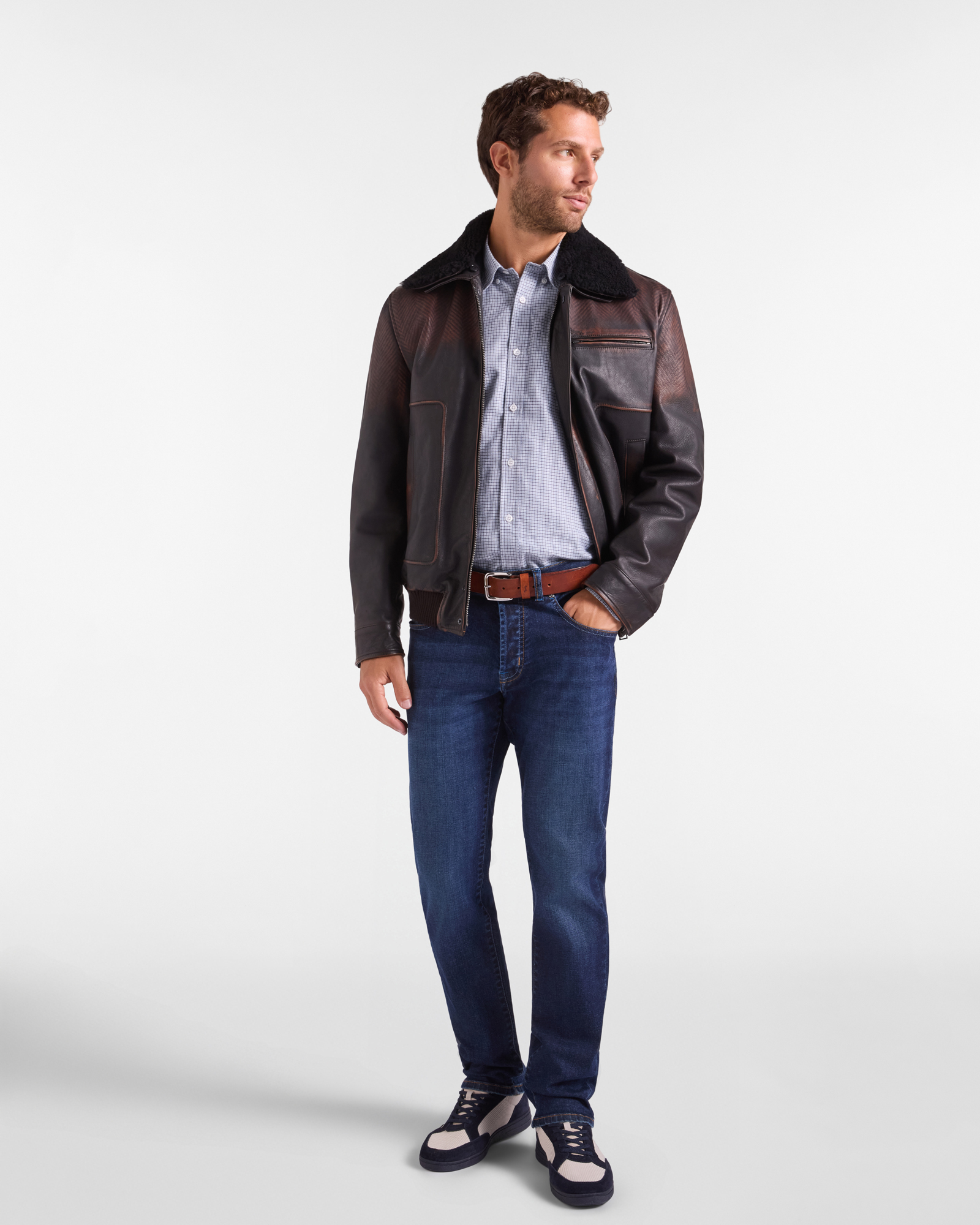 Men&rsquo;s 5-Pocket Narrow-Fit Jeans, DENIM BLUE, large