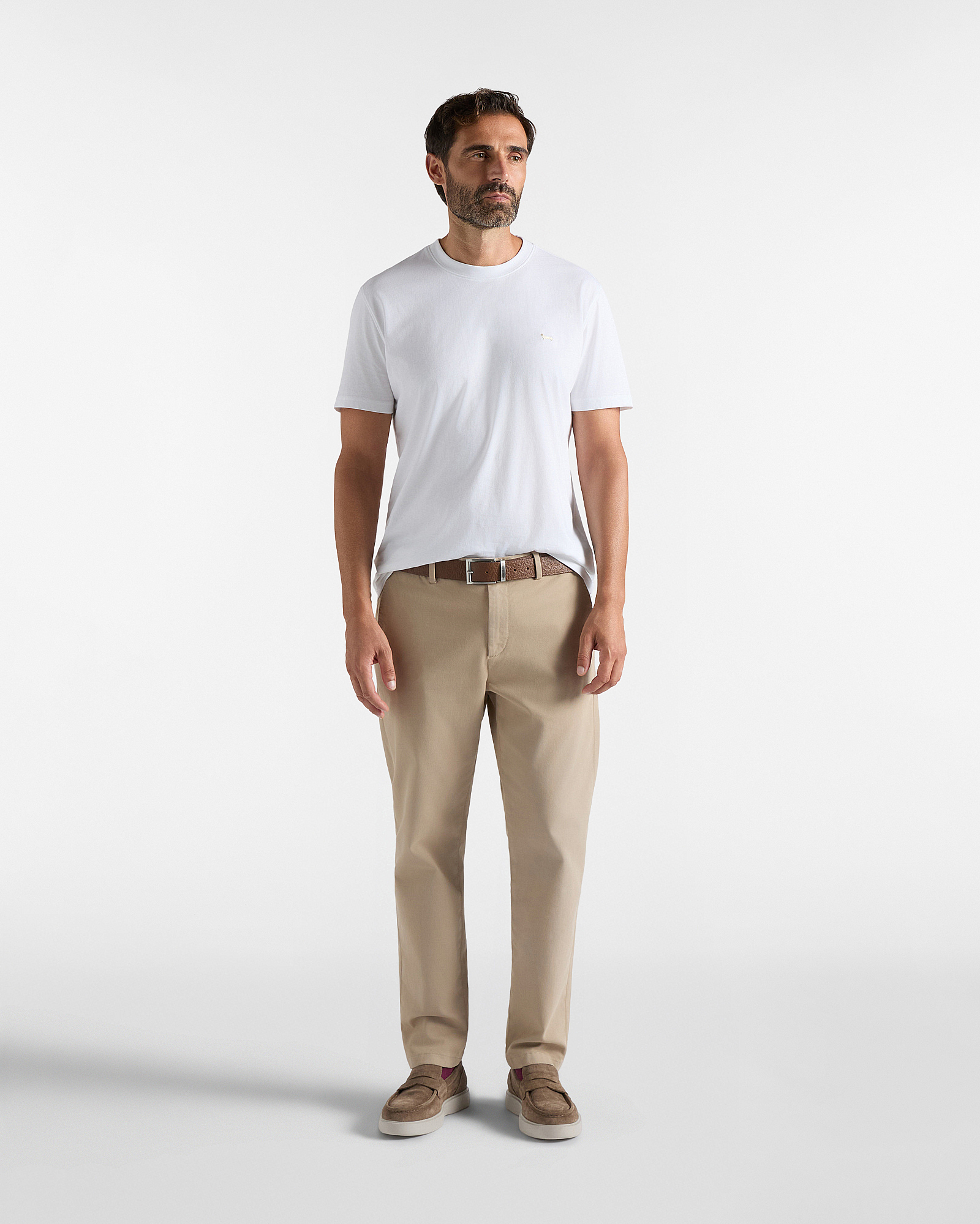 Men's regular-fit T-shirt in 100% pure cotton, WHITE, large