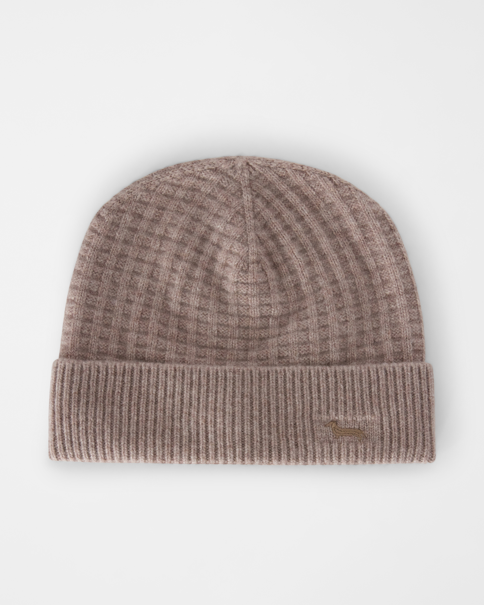 Men&rsquo;s pure cashmere knitted beanie, BEIGE, large