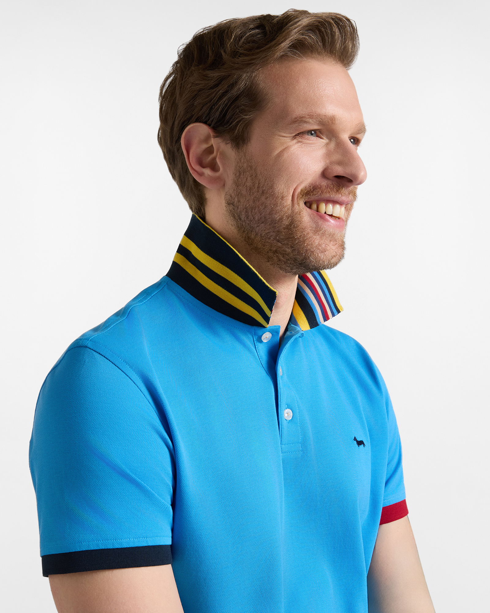 Men's short-sleeve mercerized 100% pure cotton piqu&eacute; polo shirt, LIGHT BLUE, large