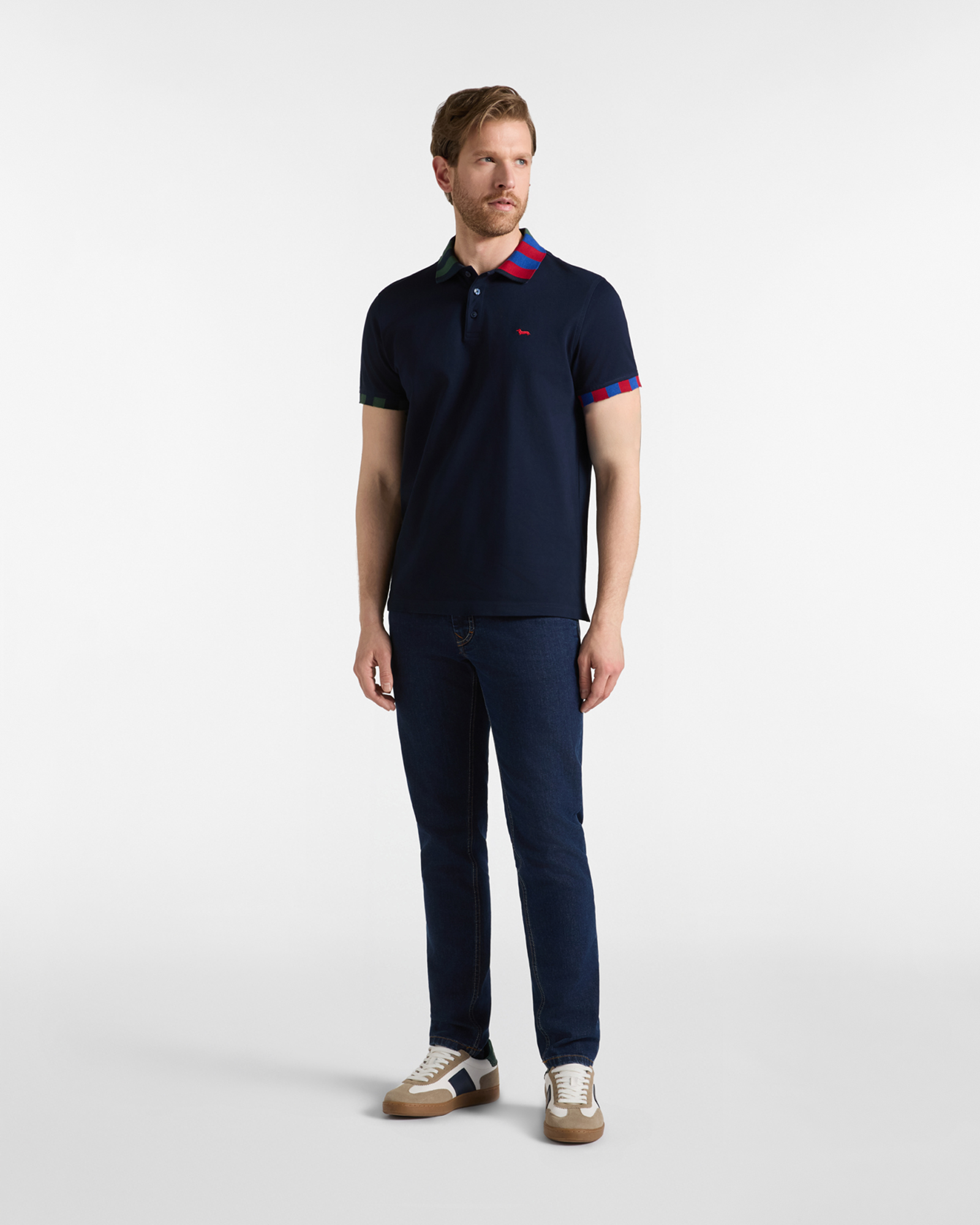 Men's short-sleeve mercerized 100% pure cotton piqu&eacute; polo shirt, NAVY BLUE, large