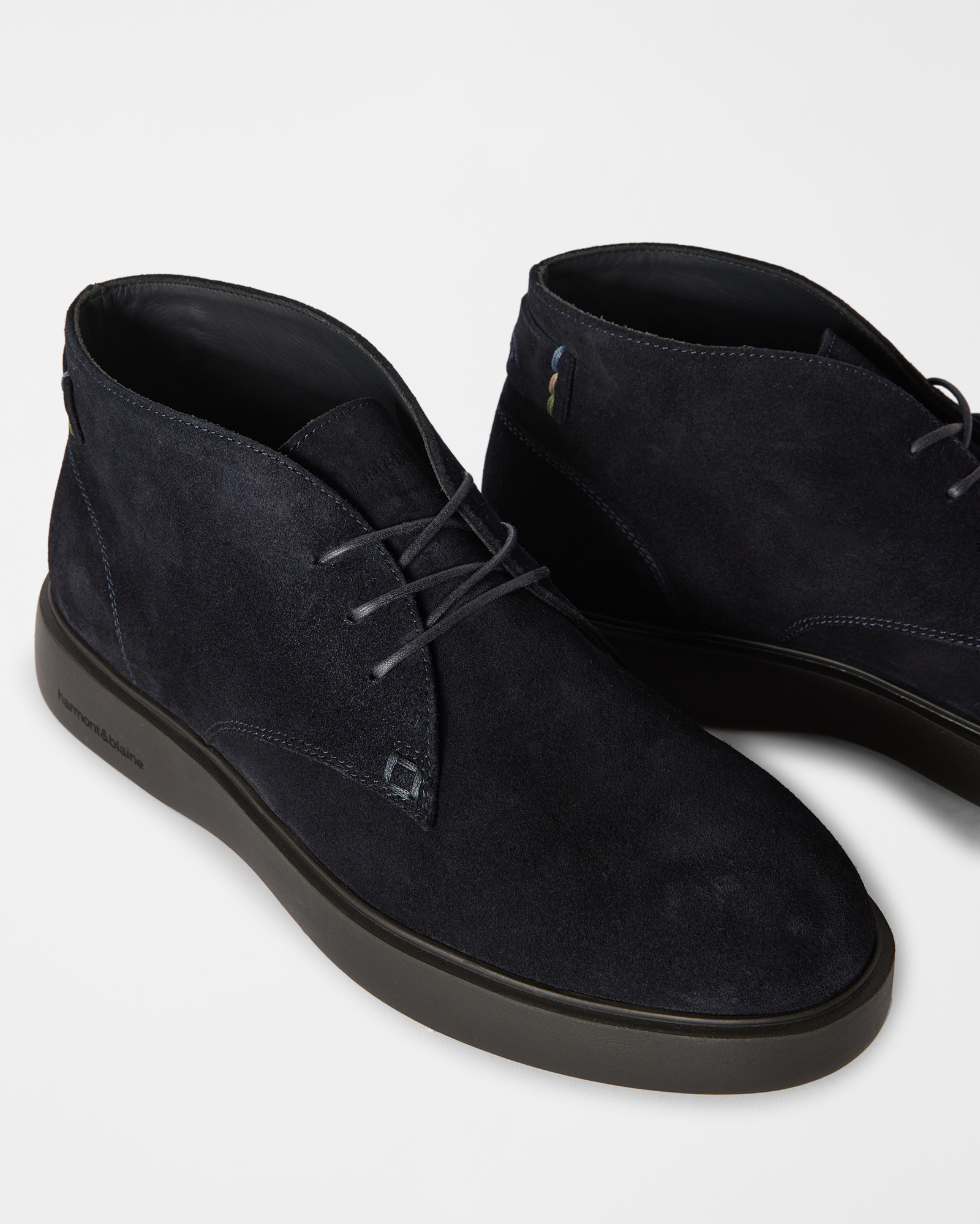 Men's chukka boots in suede, BLUE, large