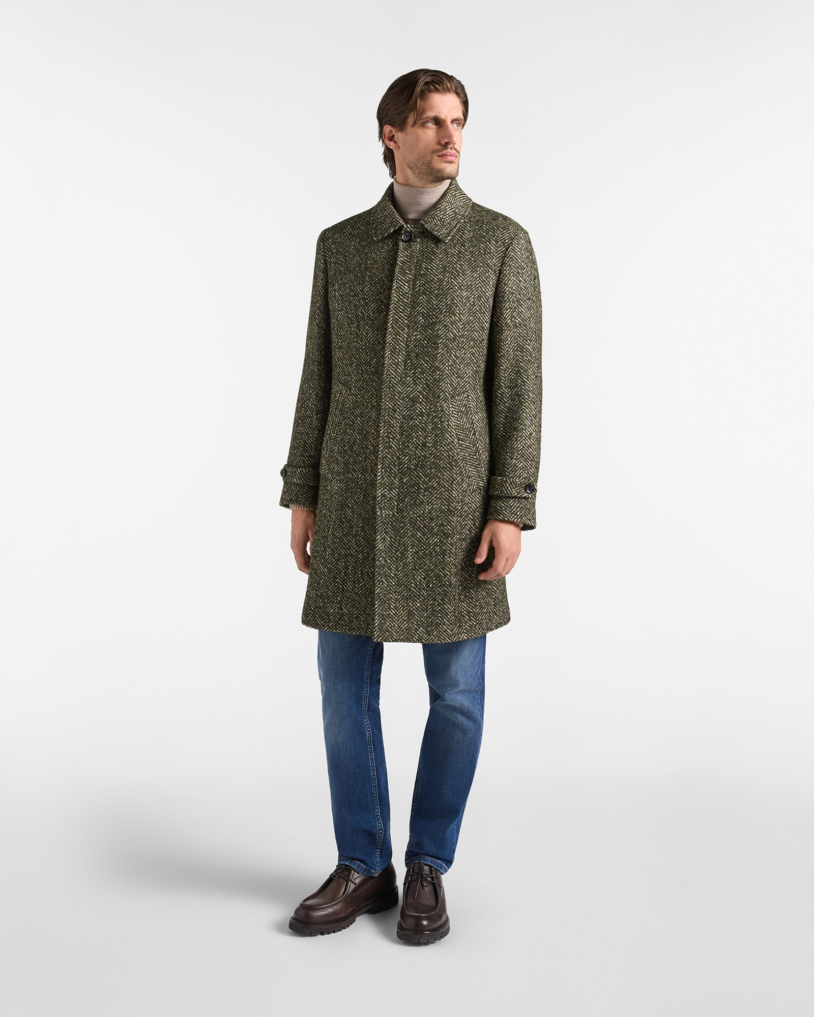Men&rsquo;s Sport Green Wool-Blend Coat &ndash; Capsule Qualit&agrave; a Colori