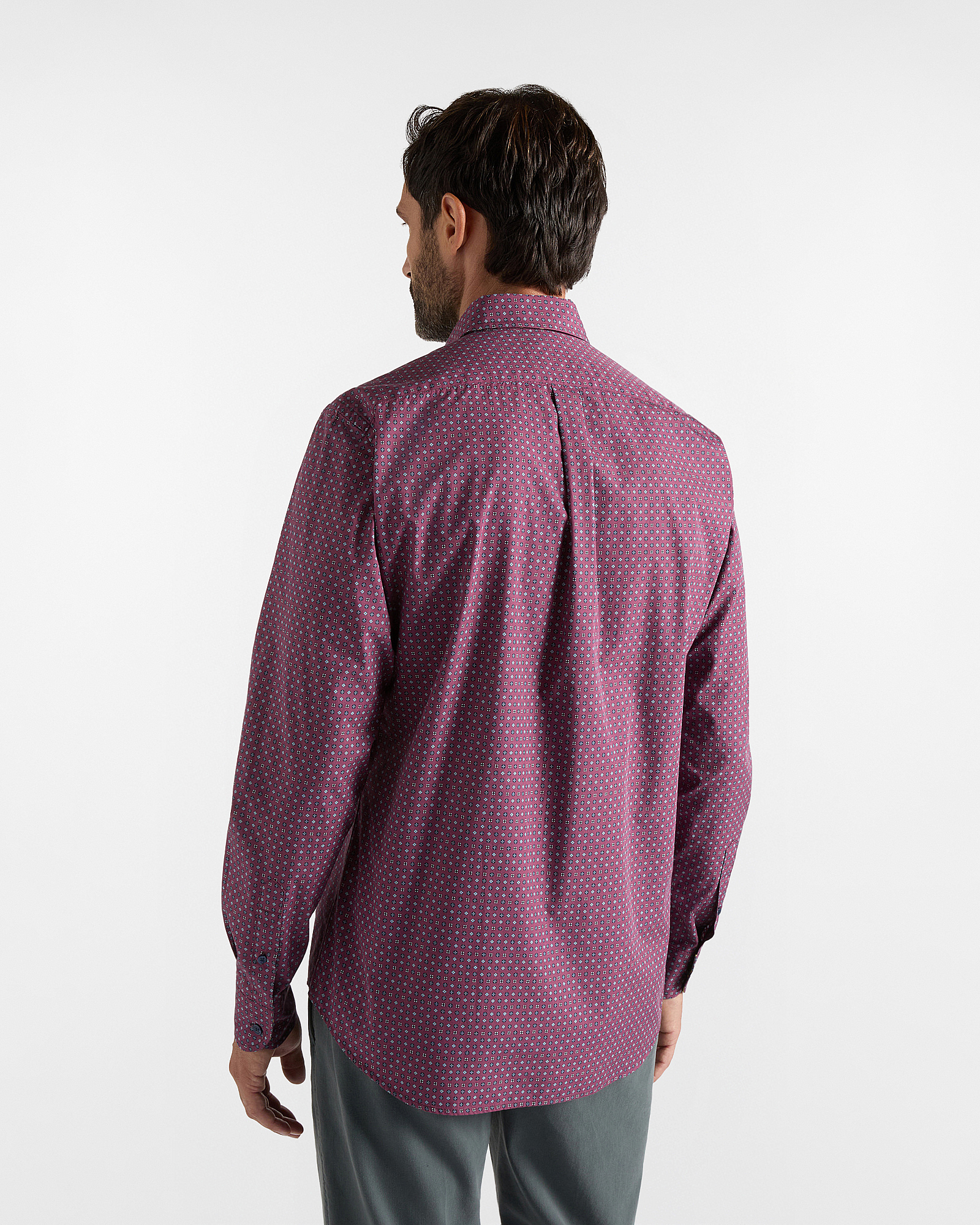 Camicia Uomo con microstampa cravatteria Regular Fit, INDIAN ROSE, large