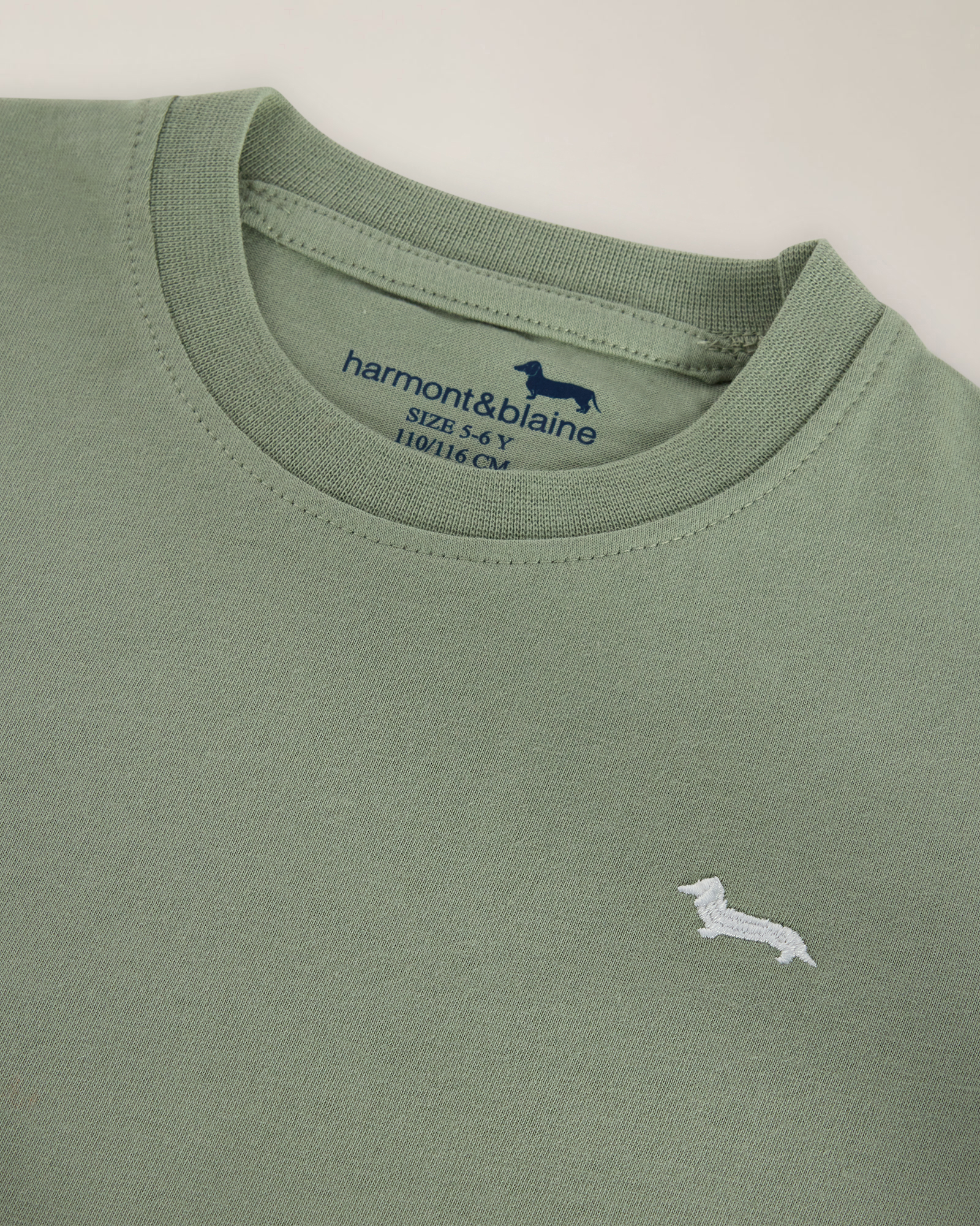 T-shirt jersey mezza manica ricamo logo, Verde Salvia, large