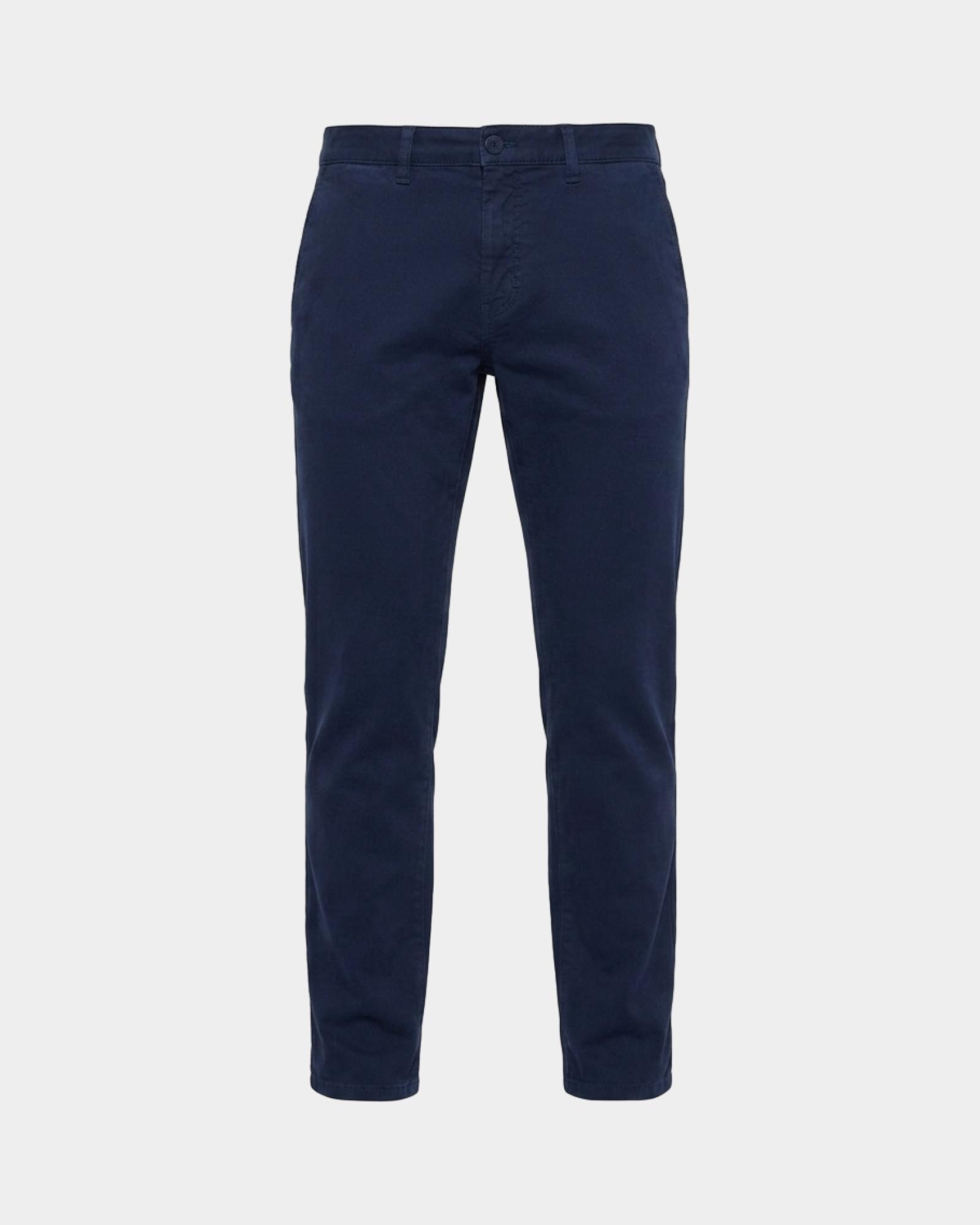 Men&rsquo;s narrow-fit dark  stretch cotton 5-pocket trousers Made in Italy, NAVY BLUE, large