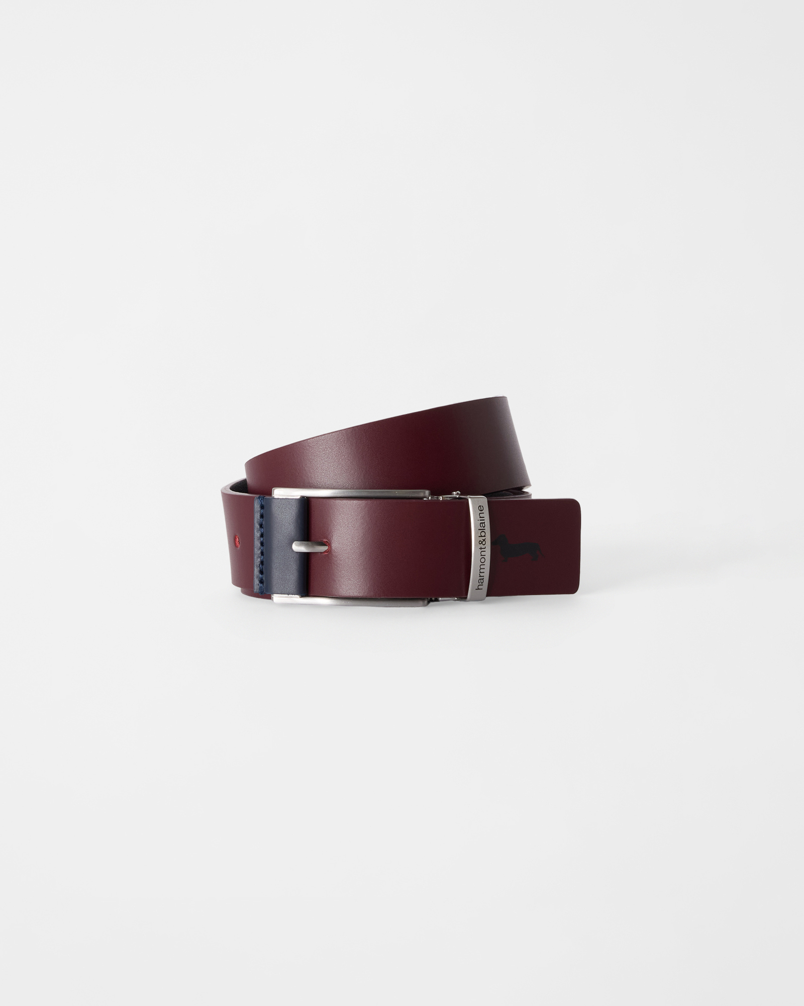 Men's bordeaux genuine leather belt