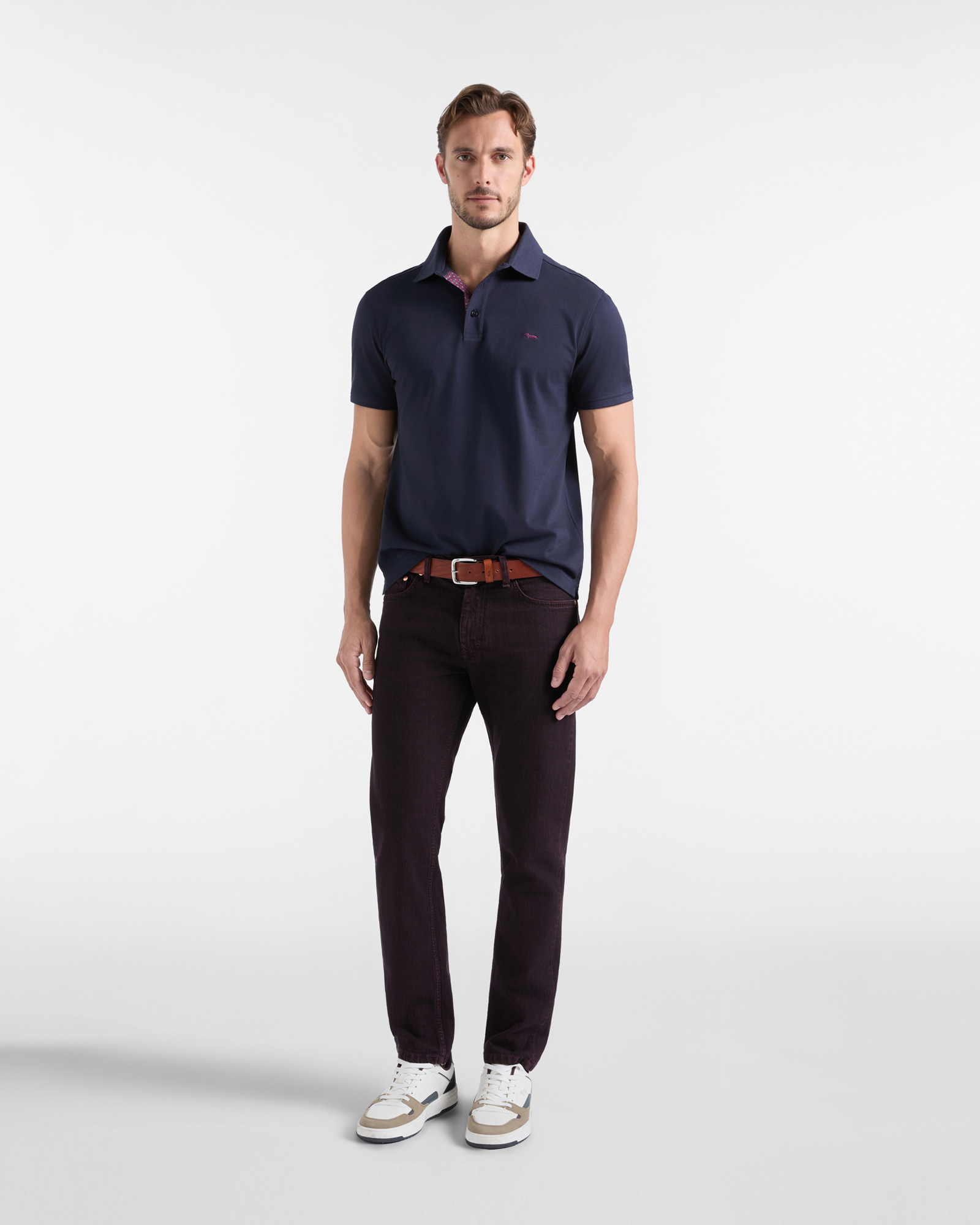 Men's short-sleeve 100% pure cotton piqu&eacute; polo shirt, NAVY BLUE, large