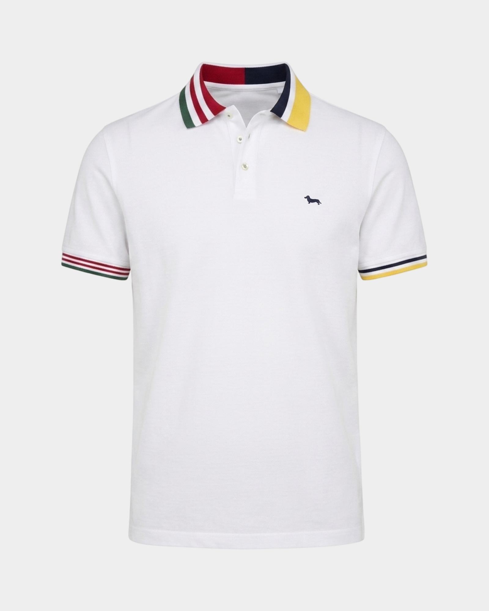 Men's short-sleeve mercerized 100% pure cotton piqu&eacute; polo shirt, WHITE, large