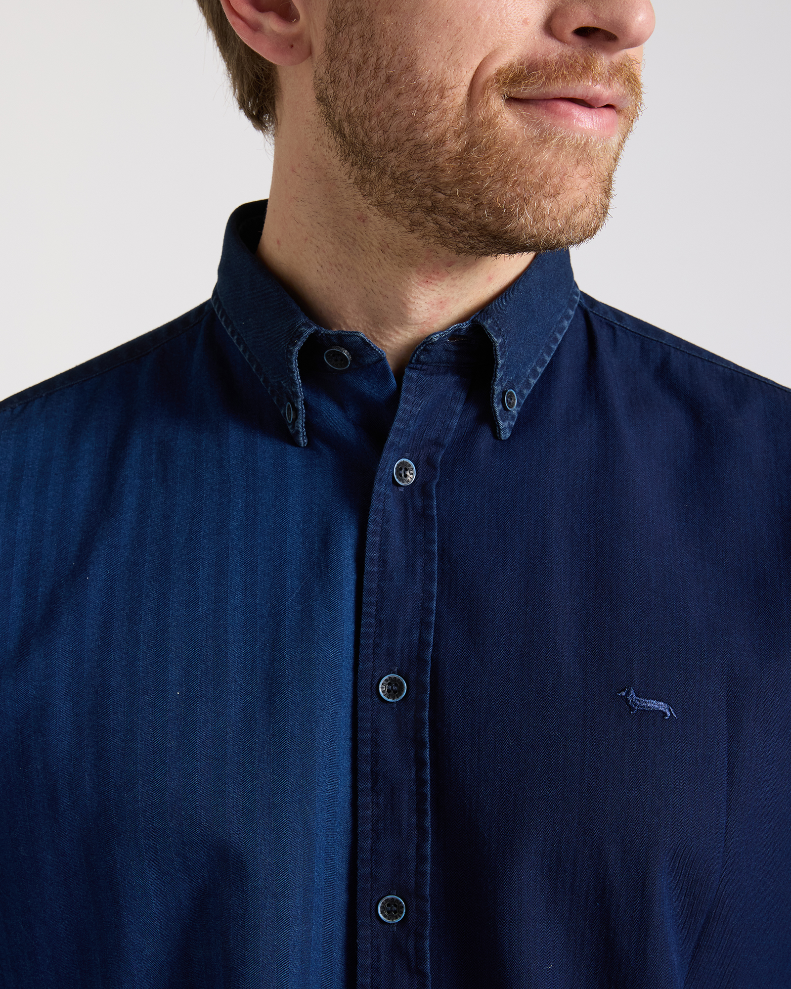 Men's Made in Italy Piazzetta shirt in denim, LIGHT INDIGO, large