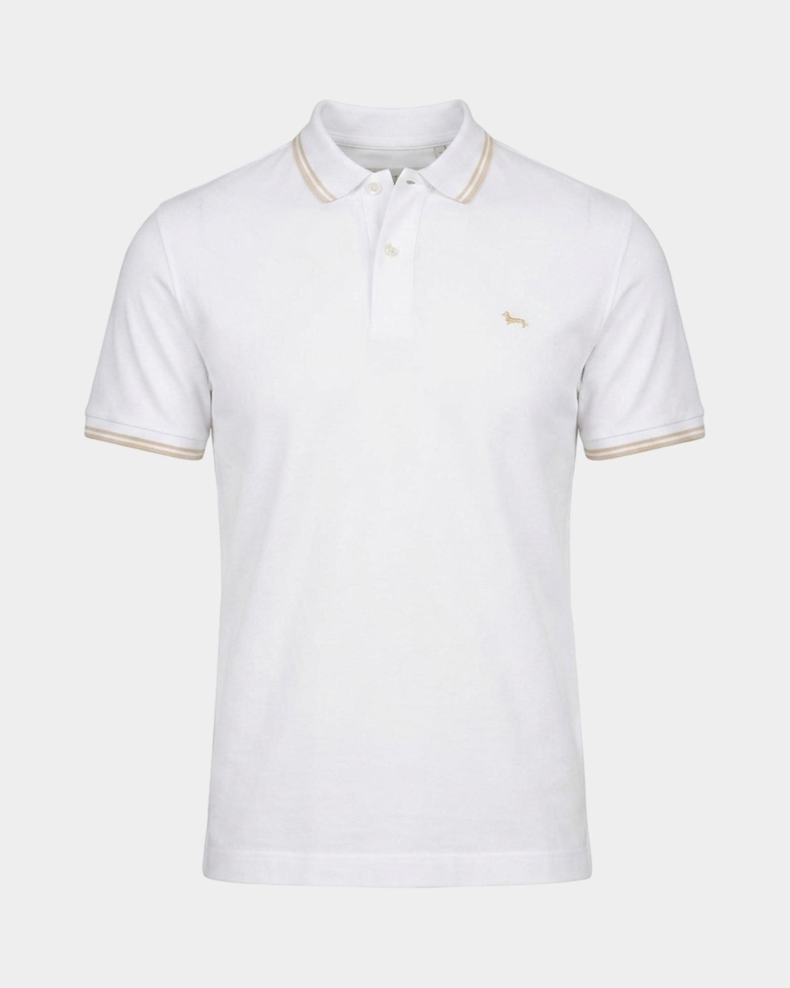 Men's short-sleeve 100% pure cotton piqu&eacute; polo shirt, WHITE, large