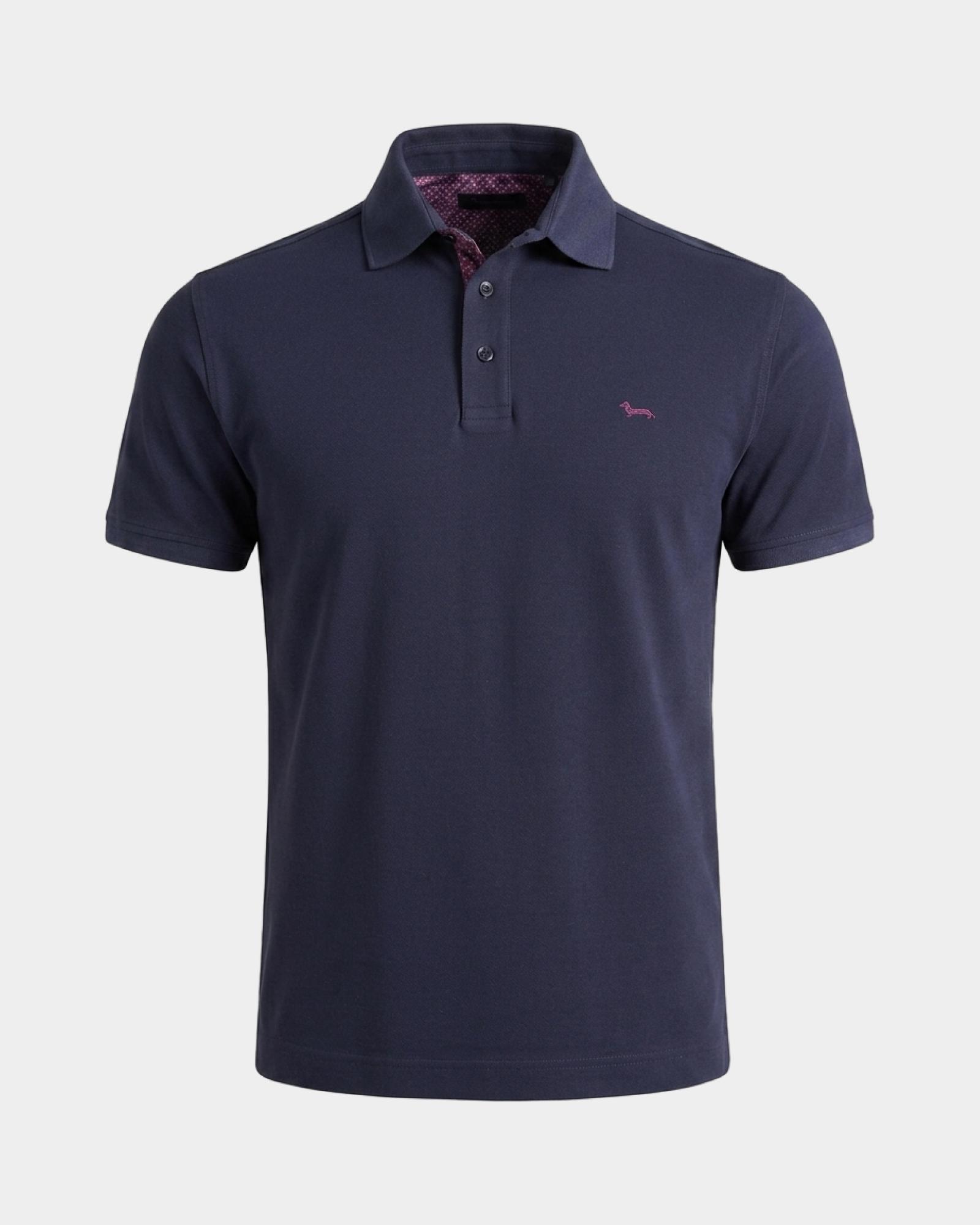 Men's short-sleeve 100% pure cotton piqu&eacute; polo shirt, NAVY BLUE, large