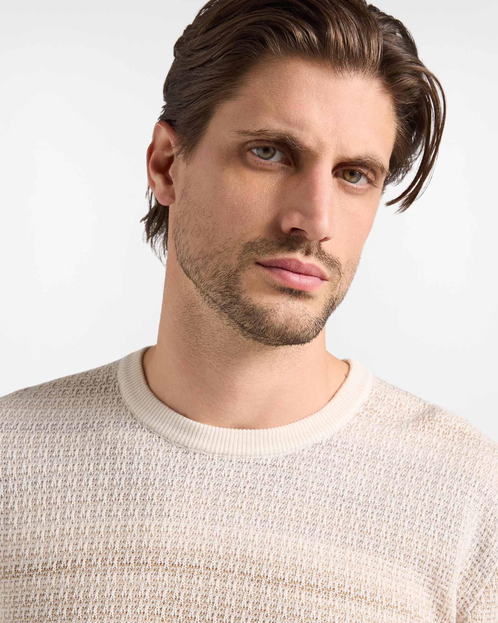 Jersey Hombre en 100 % pura lana Regular Fit Made in Italy, TORTORA, large