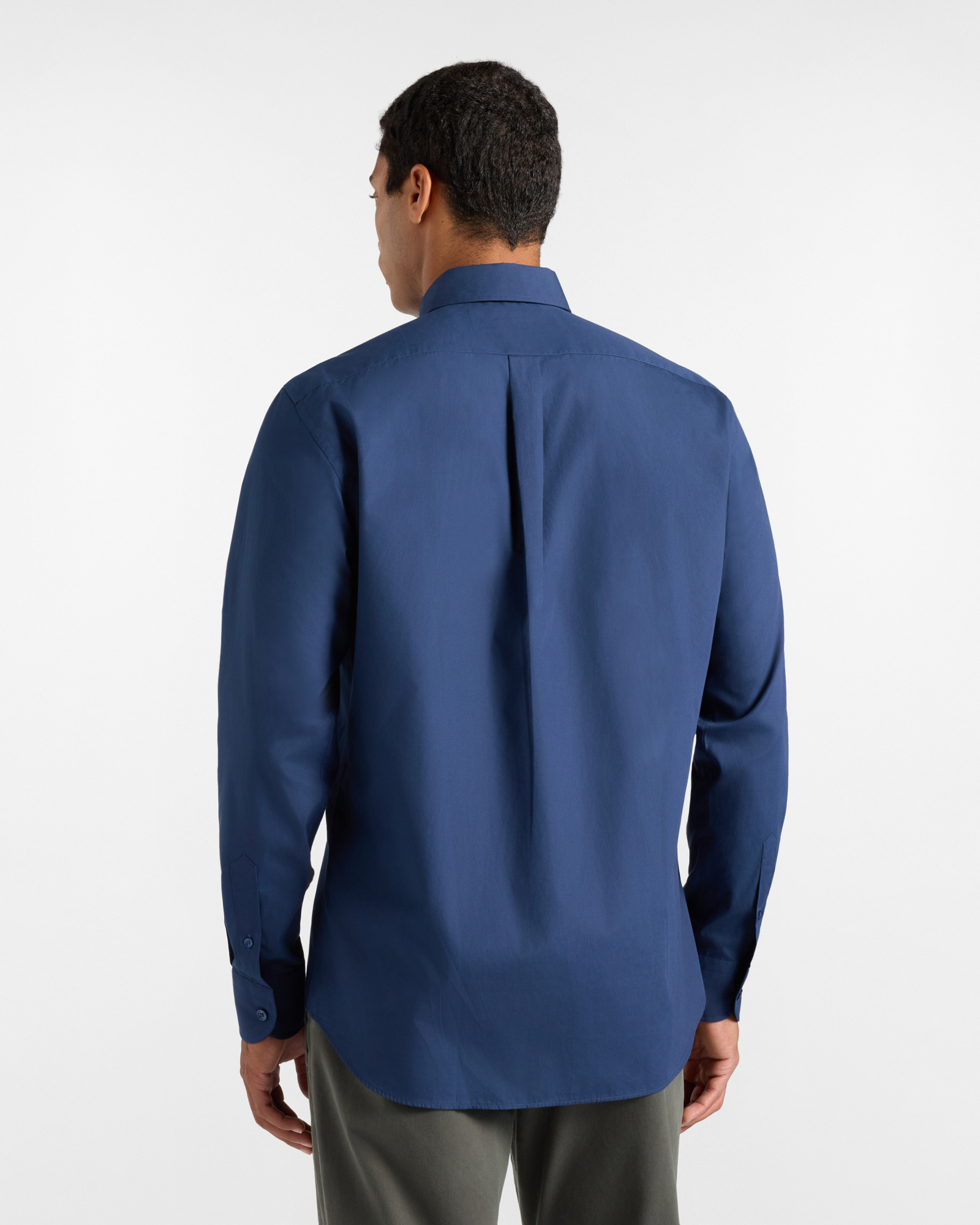 Men's regular-fit red poplin shirt, DARK BLUE, large