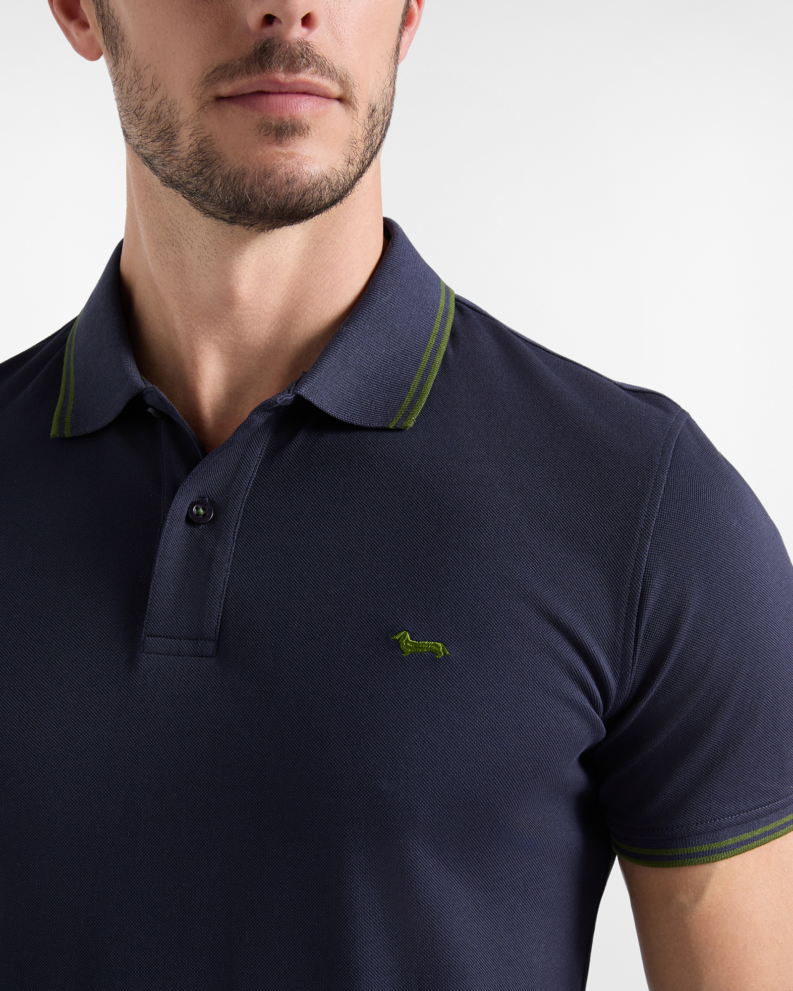 Men's short-sleeve 100% pure cotton piqu&eacute; polo shirt, NAVY BLUE, large