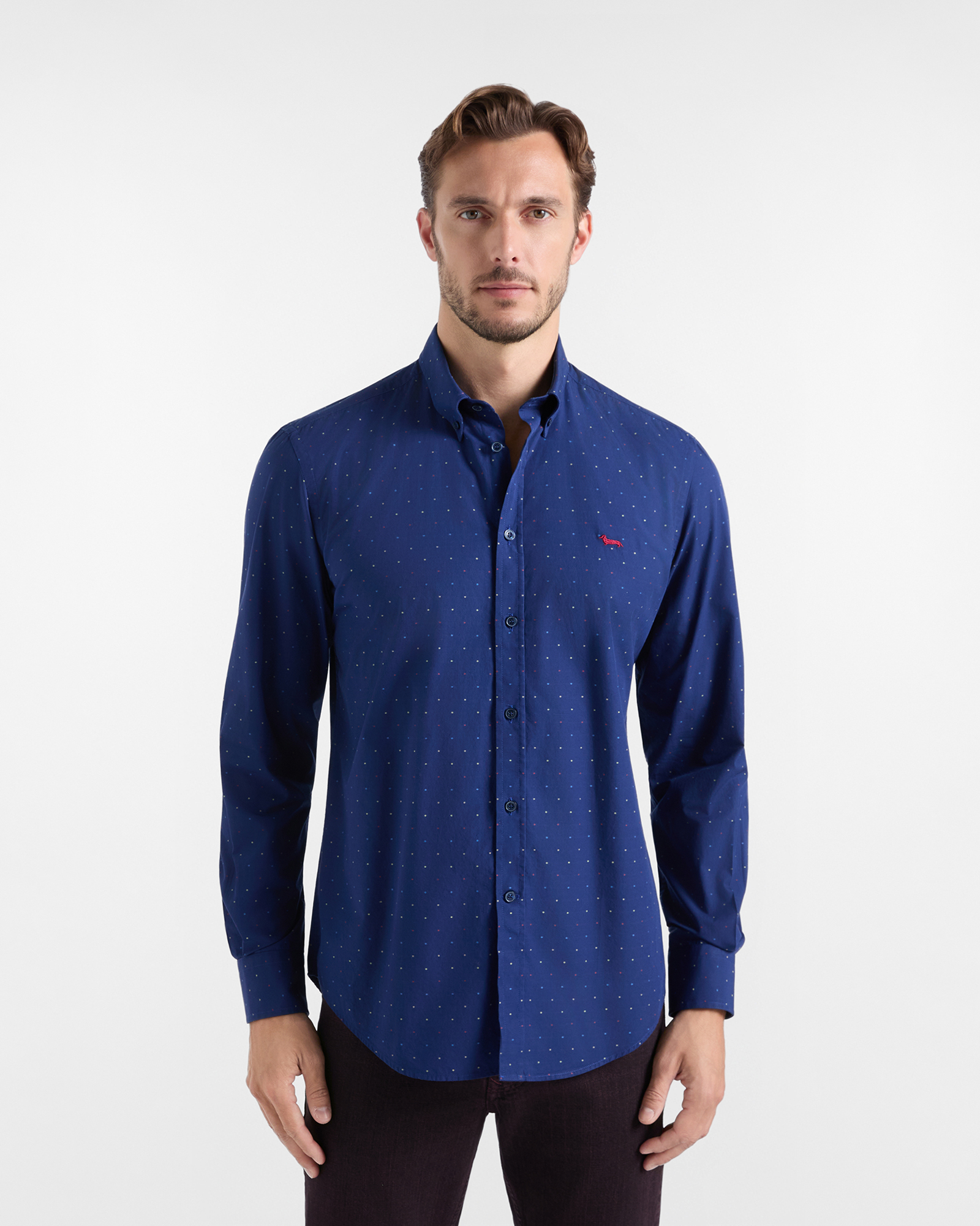 Camicia Uomo popeline fil coup&eacute; Regular Fit blu