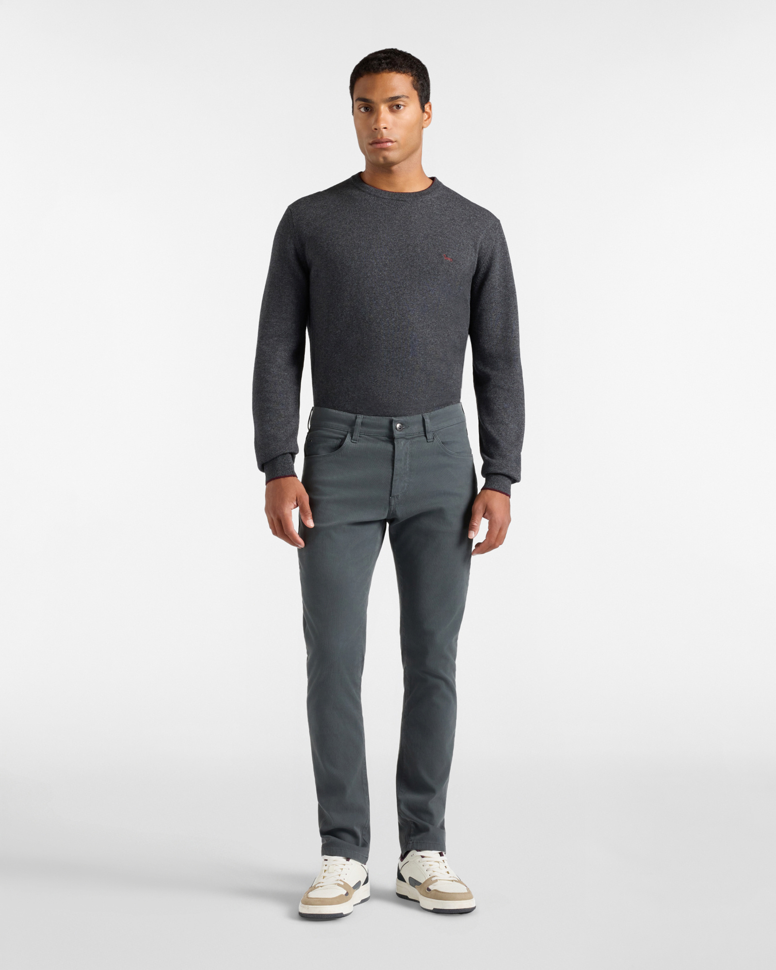 5-Pocket-Jeans f&uuml;r Herren Made in Italy aus Stretch-Baumwolle in Grau mit schmaler Passform, GRAU, large