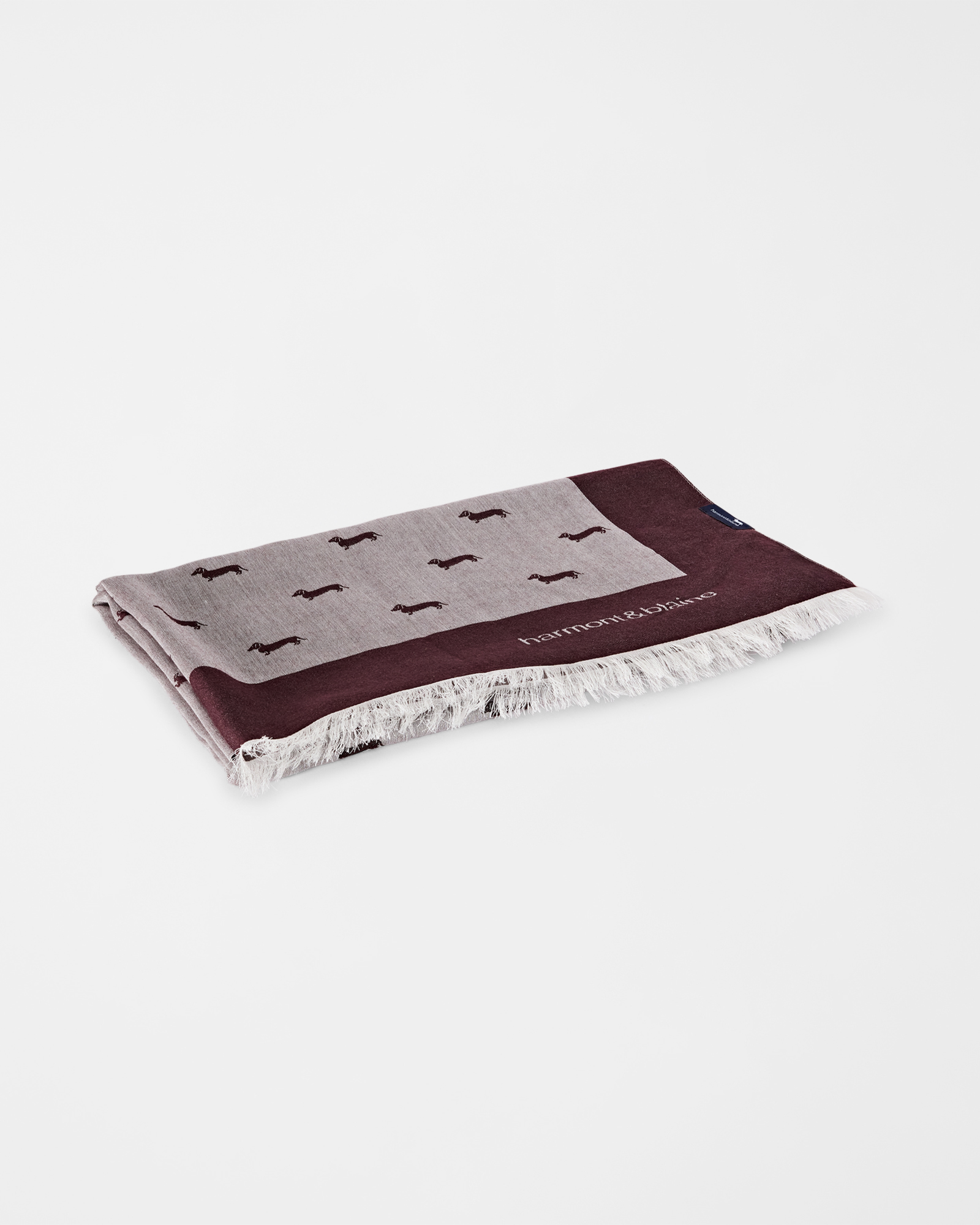 Sciarpa Uomo Monogram in Viscosa con Jacquard Bassotto All-Over, VIOLA SCURO, large