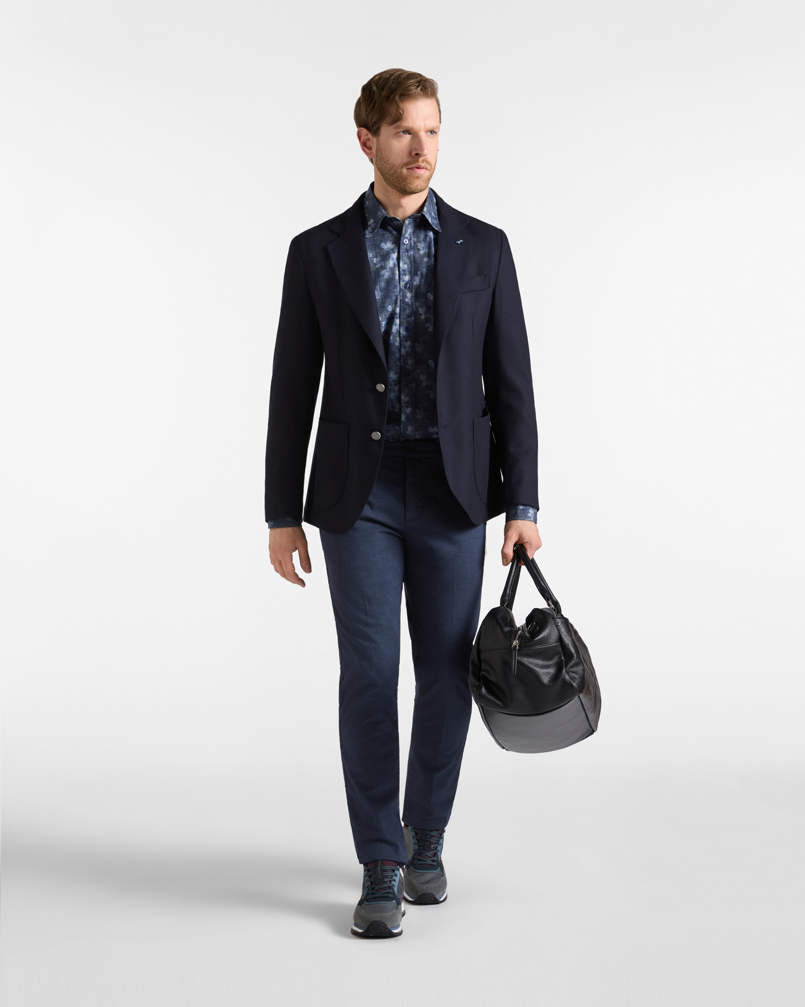 Pantalone Chino Uomo in misto cotone Narrow Fit, BLU NAVY, large
