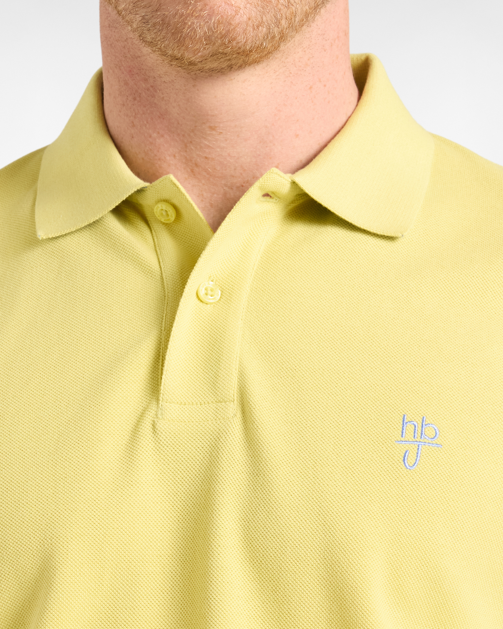 POLO DE PIQU&Eacute; CON CUELLO DE DOBLE PLIEGUE, AMARILLO, large