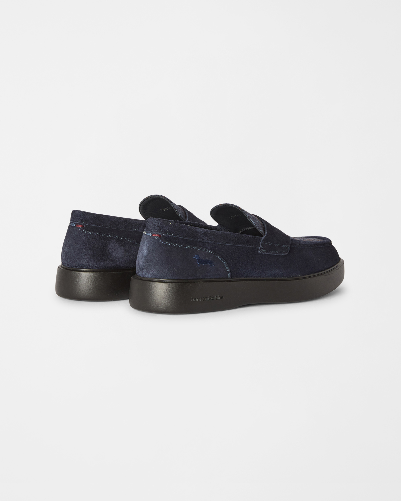 Mocassin pour Homme en Daim et Tissu Tartan, BLEU - BLEU, large