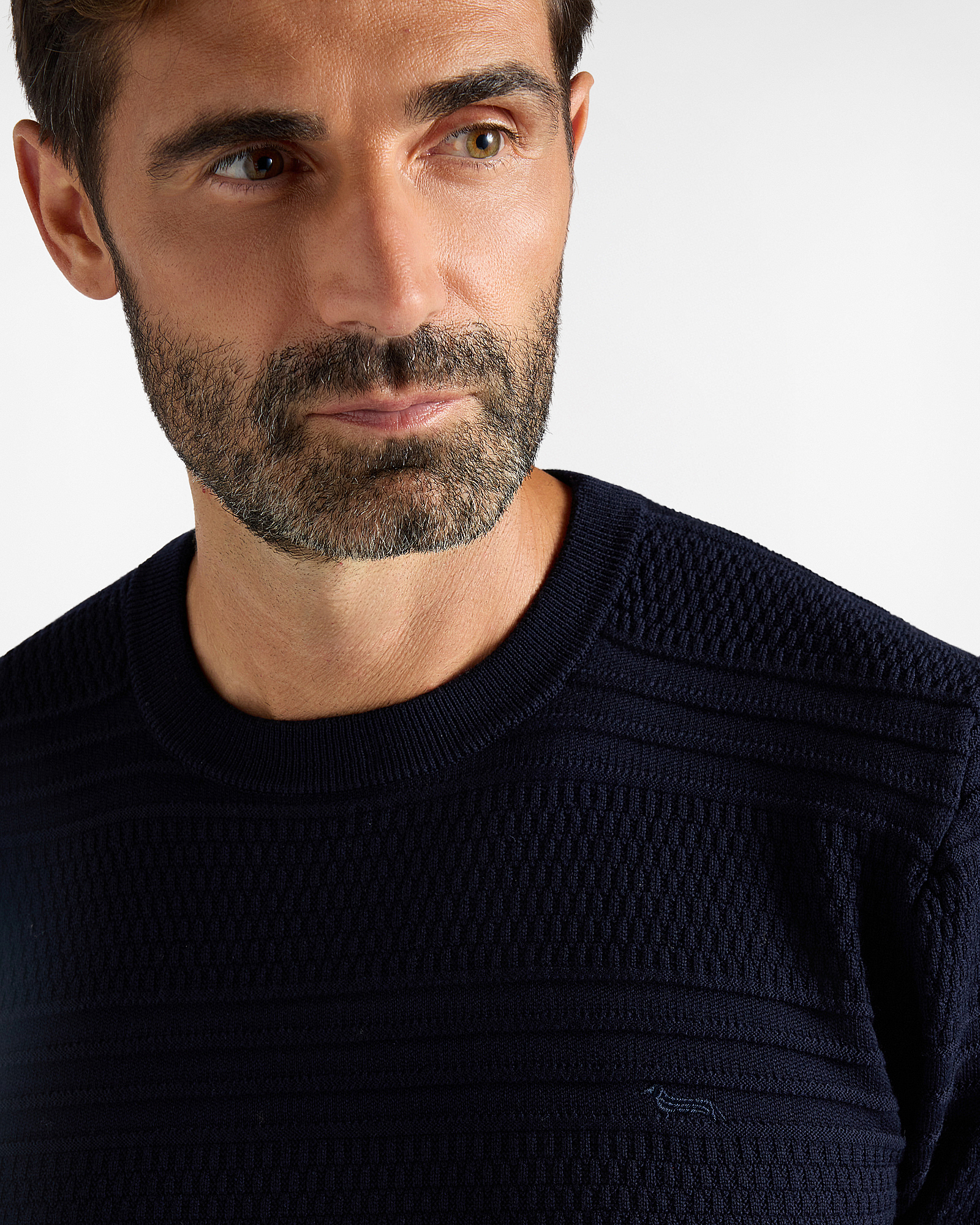 Men's Made in Italy sweater in 100% pure wool with regular fit, NAVY BLUE, large