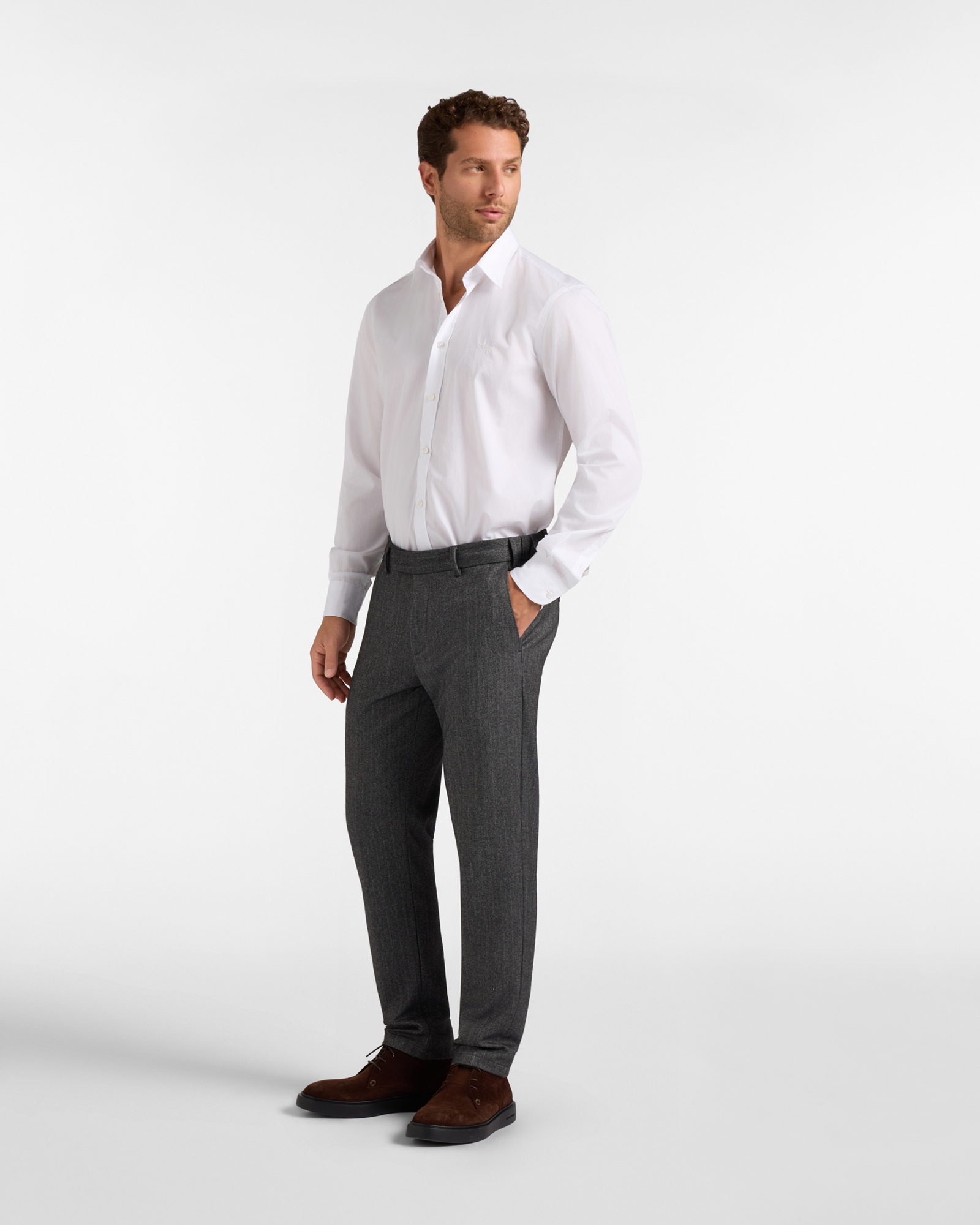 Chemise homme en popeline Regular Fit, BLANC, large