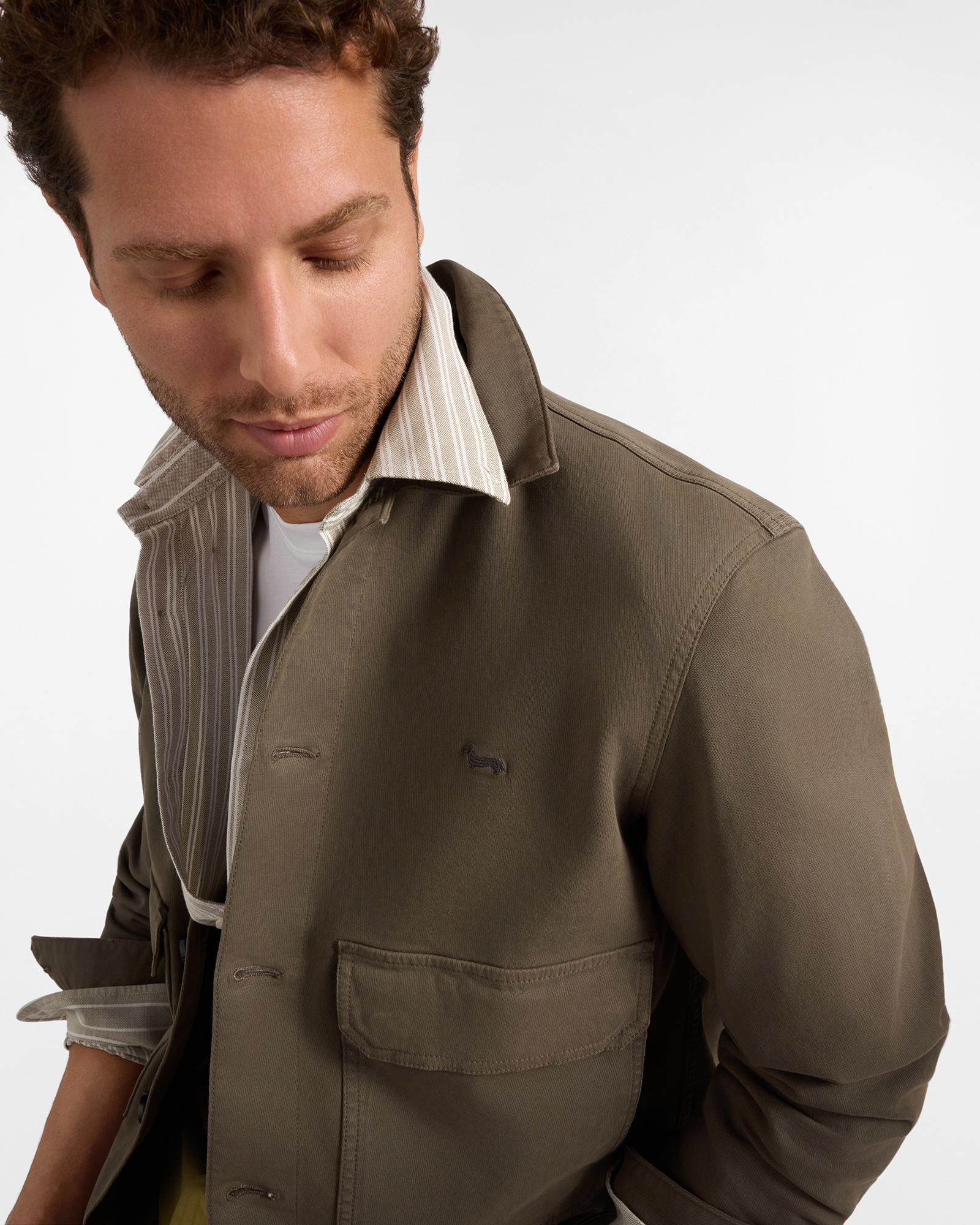 Men's  cotton cavalry twill jacket with flap pockets, PETROLEUM GREEN, large