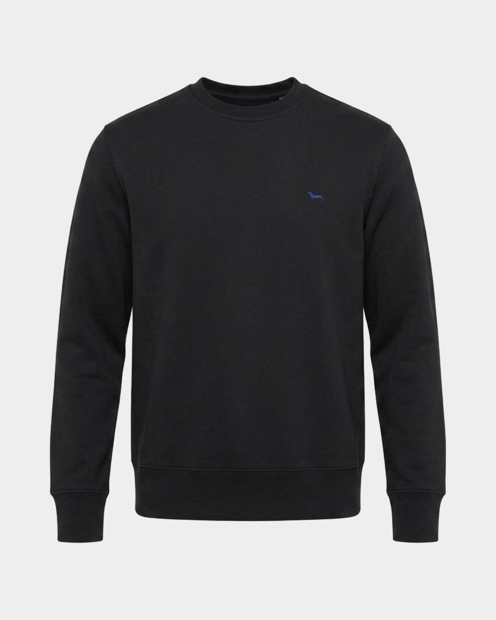 Men's Regular Fit brushed fleece crewneck sweatshirt, BLACK, large