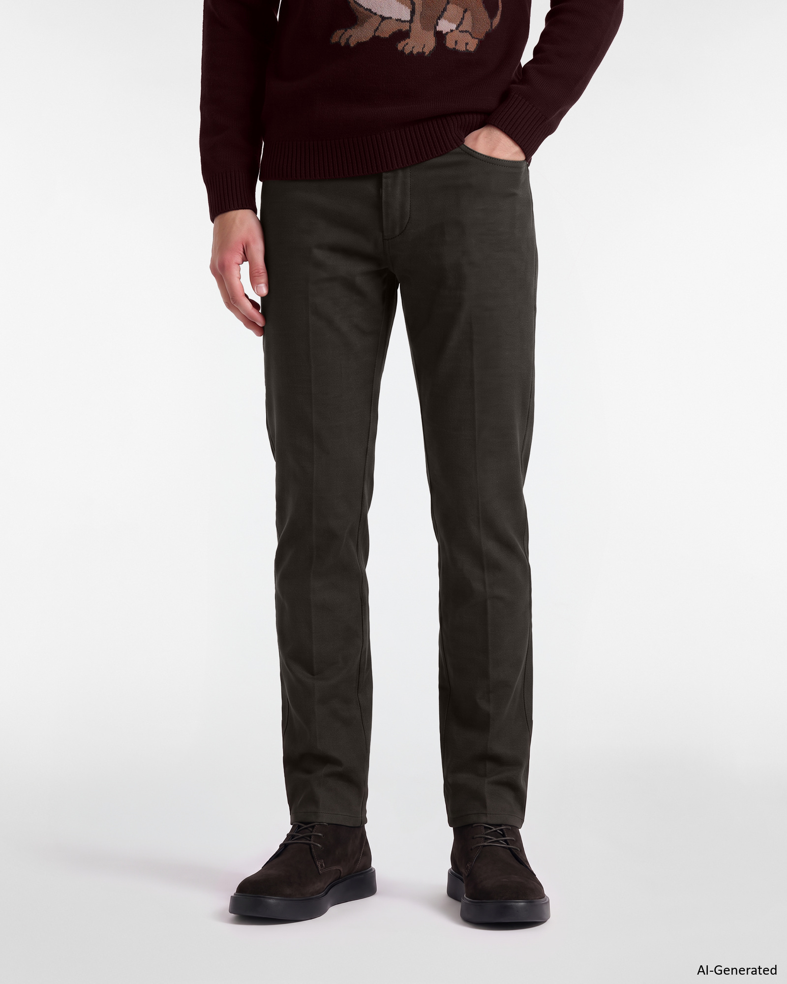 Herren-Chinohose aus Baumwollmischgewebe mit schmaler Passform