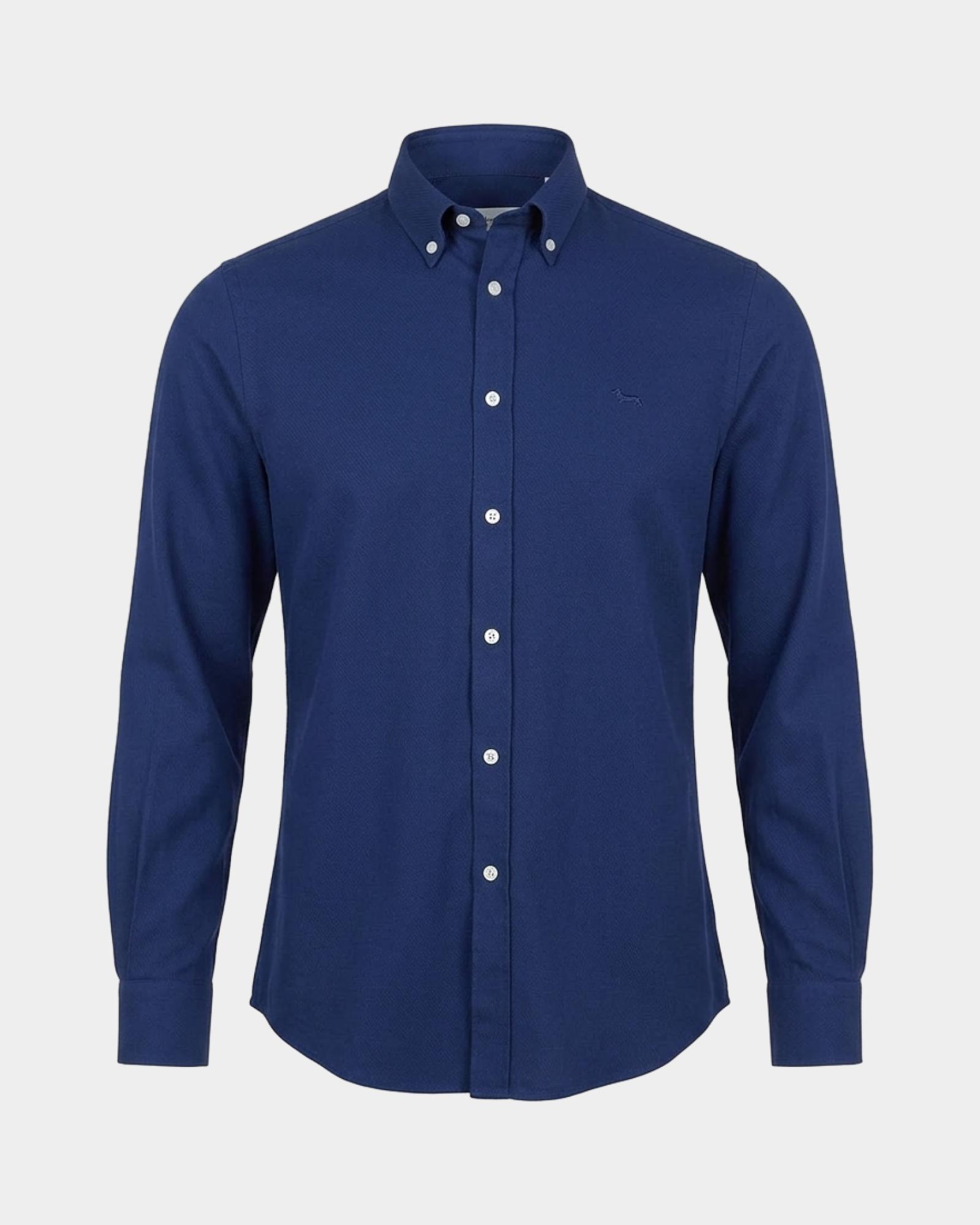 Camicia Uomo in micro jacquard Regular Fit blu sport, BLU SPORT, large