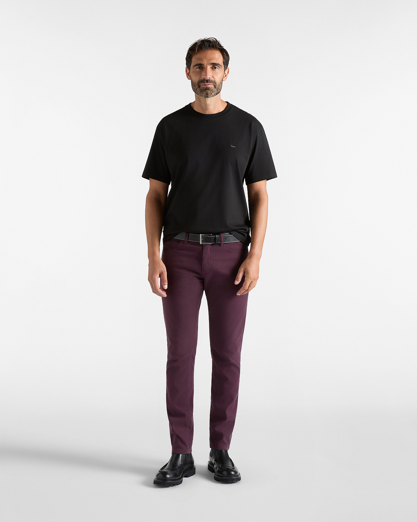 Men's relaxed-fit T-shirt in 100% pure cotton, BLACK, large