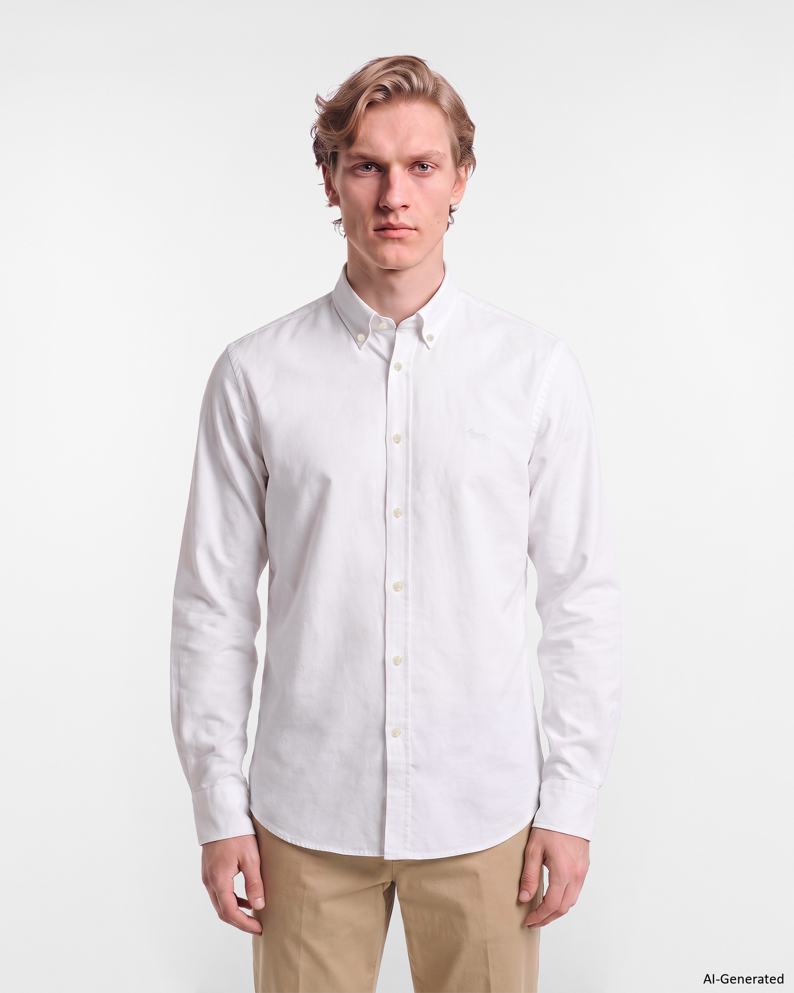 Camicia Uomo Regular Fit in Oxford Tinto Filo Bianco