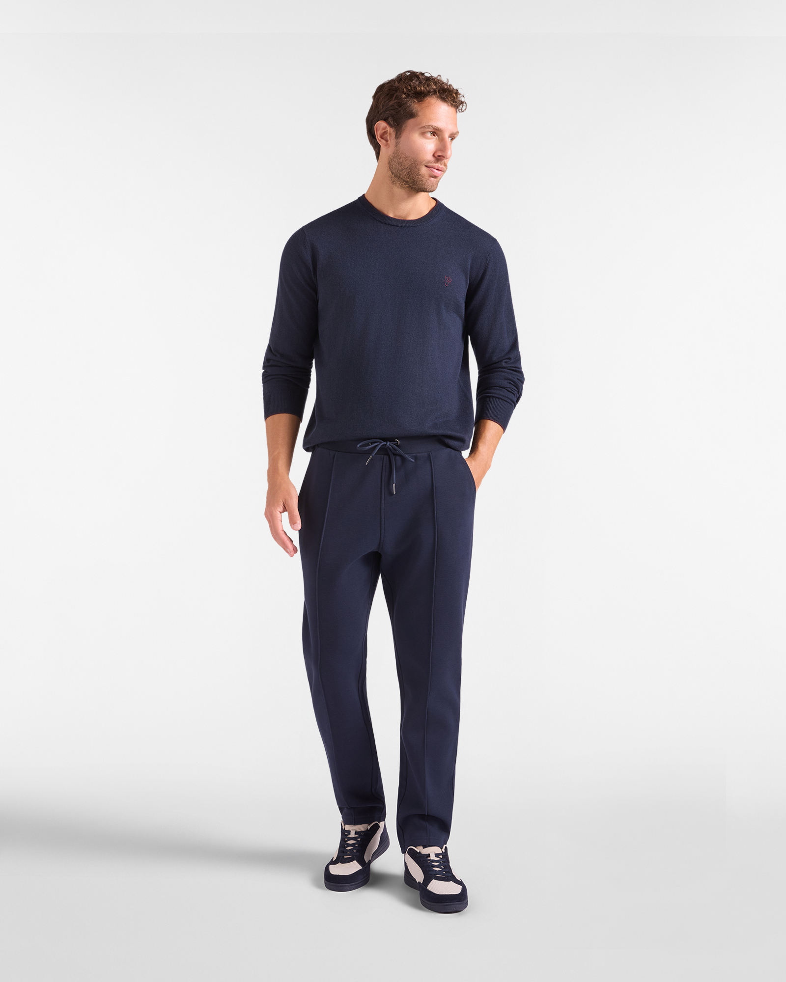 HBJ Men&rsquo;s Piqu&eacute; Sweatpants, DARK BLUE, large