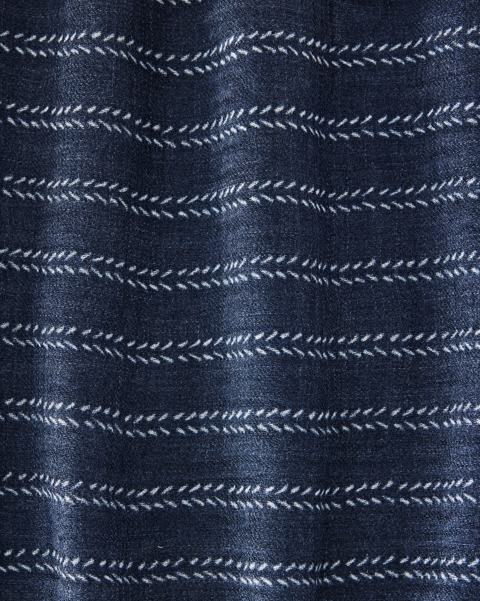 Sciarpa Donna in Lana con Stampa Micro Chevron, BLU NAVY, large