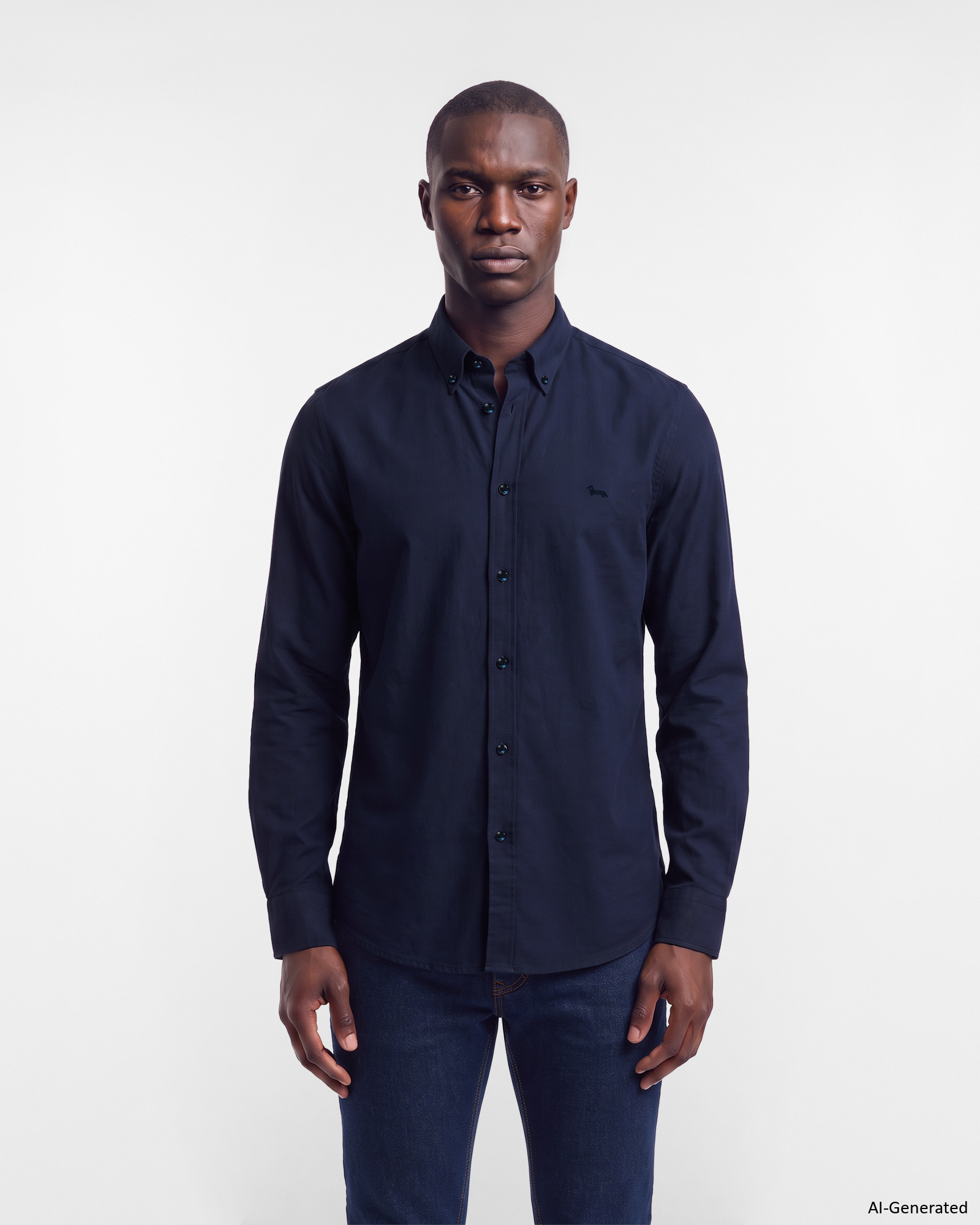 Camicia Uomo oxford tinto filo Regular Fit blu