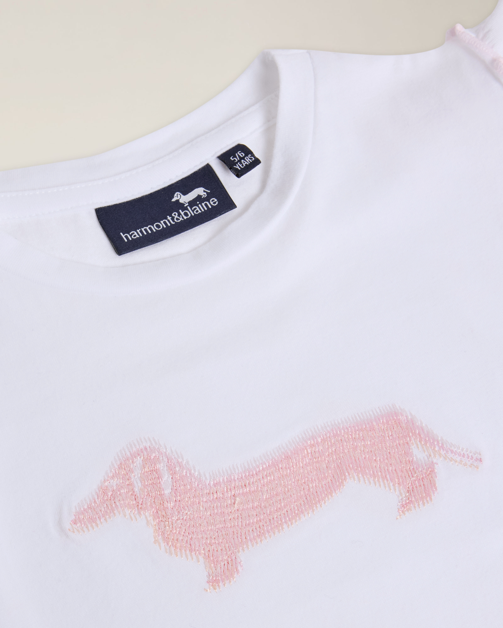 Ruffled‑sleeve T‑shirt with special logo embroidery, White, large