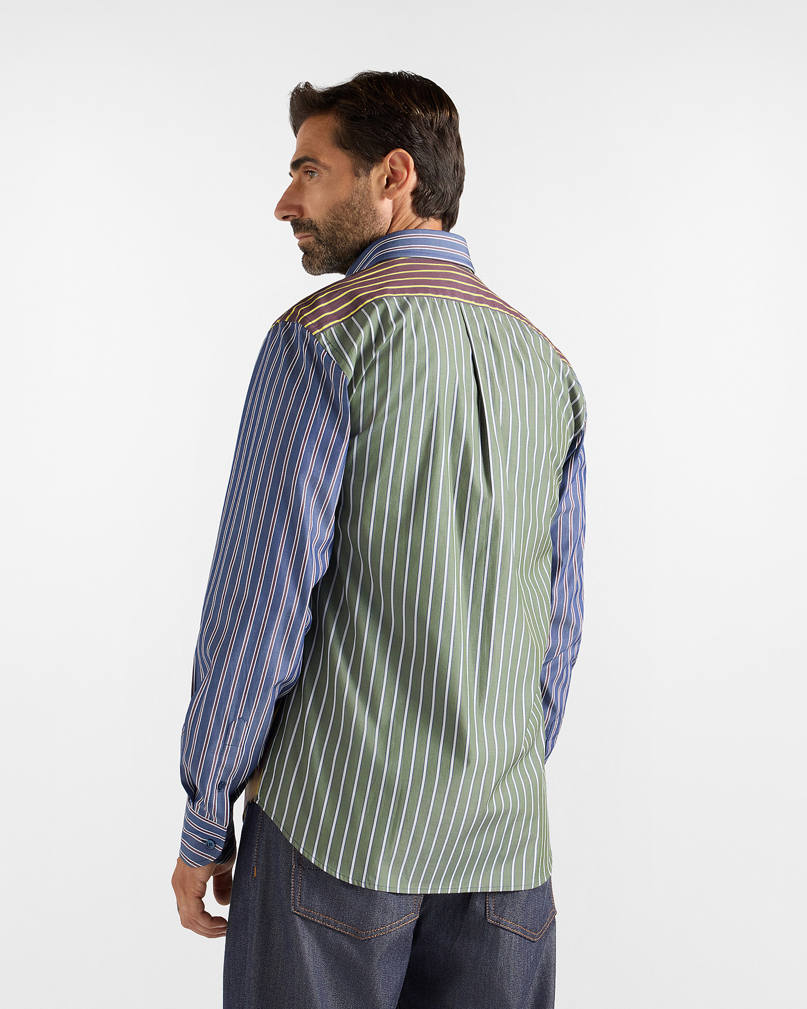 Men's regular-fit Piazzetta shirt with regimental stripes, NAVY BLUE, large