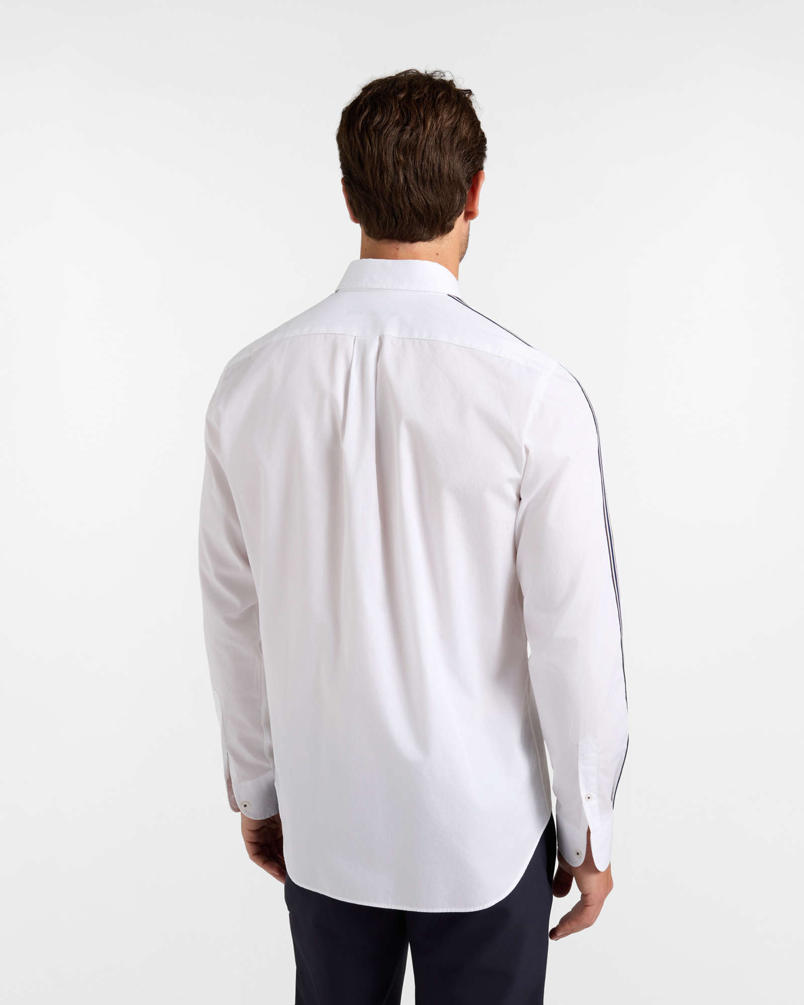 Men's regular-fit  peach poplin shirt with ribbon, WHITE, large