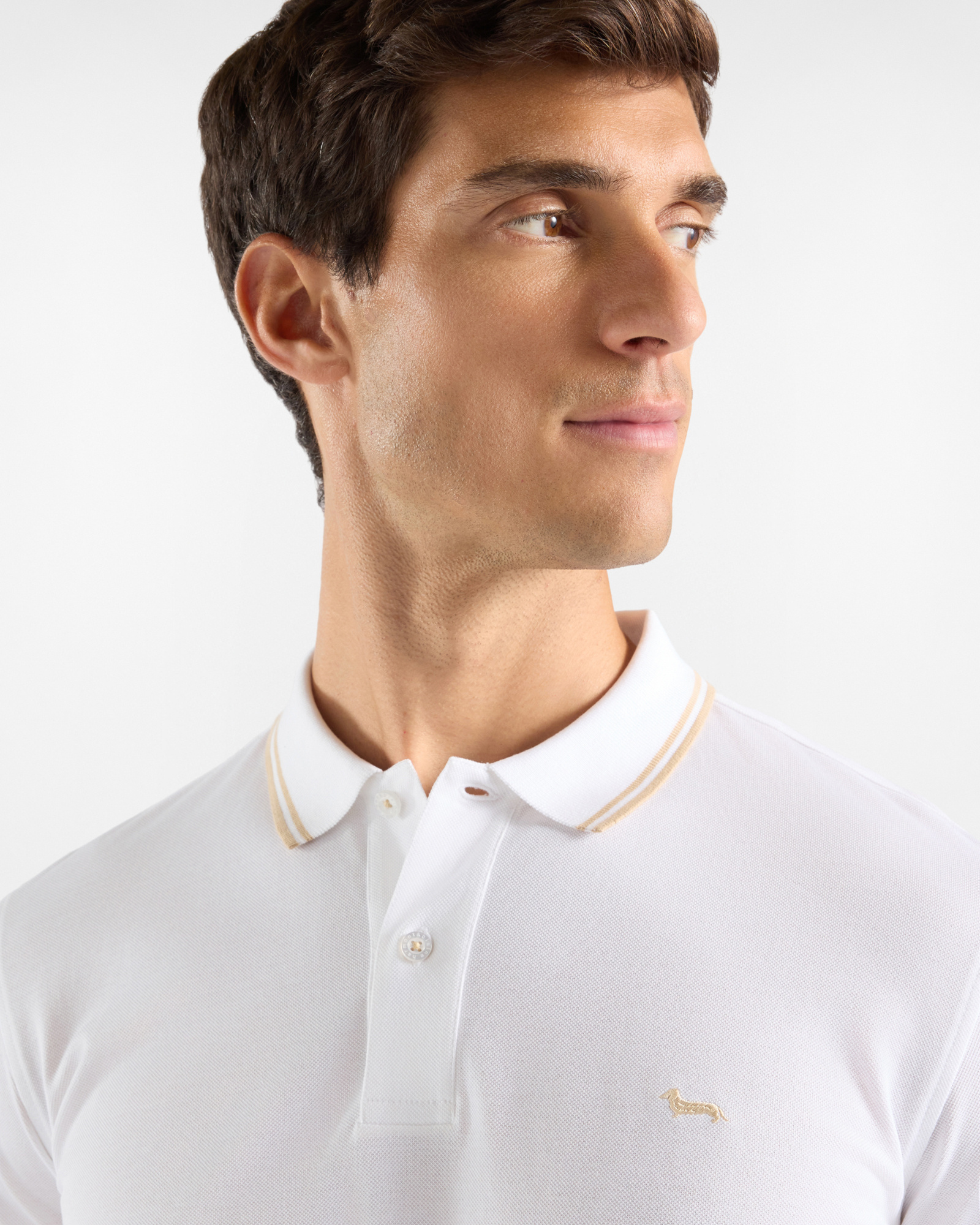 Men's short-sleeve 100% pure cotton piqu&eacute; polo shirt, WHITE, large