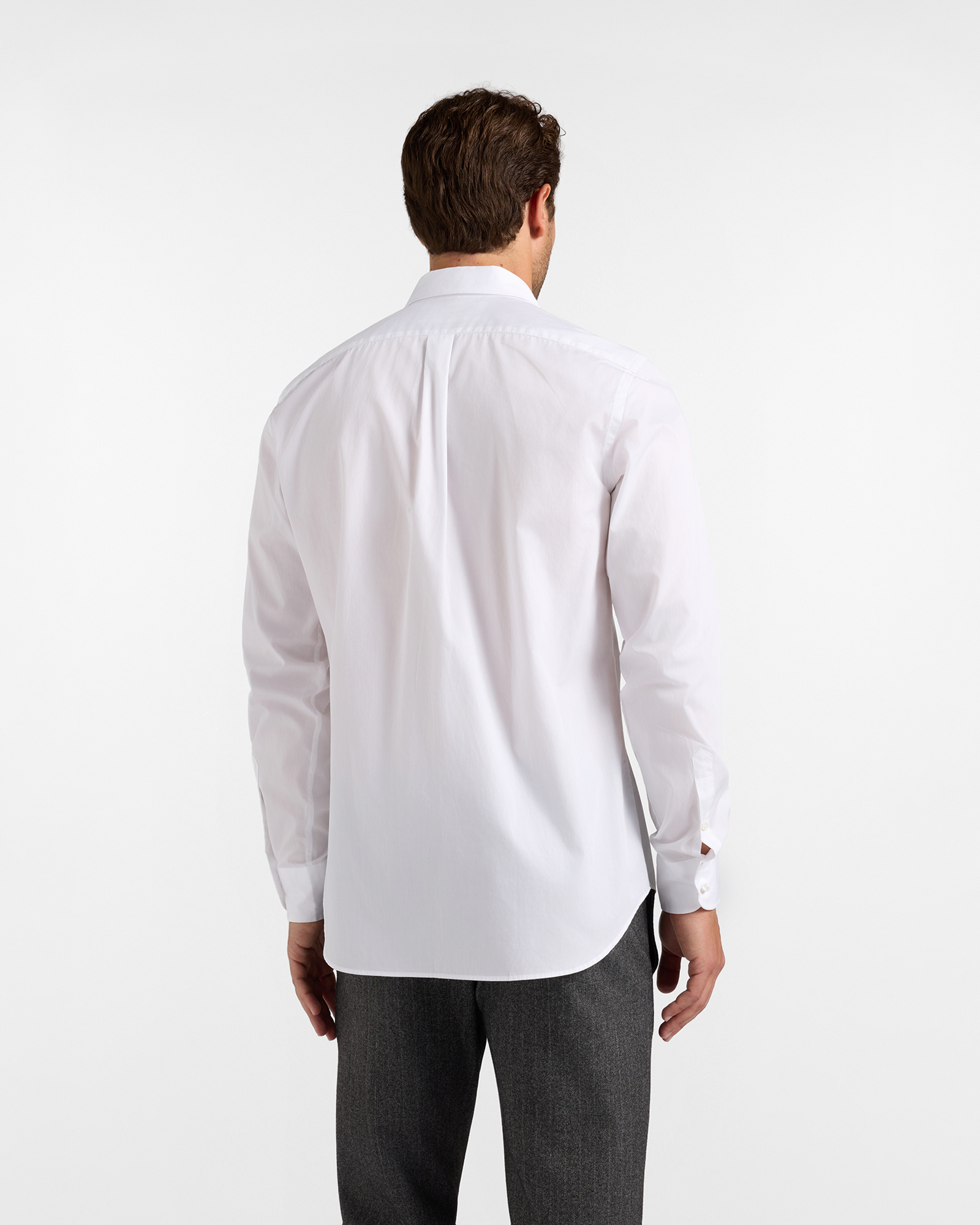 Men's regular-fit red poplin shirt, WHITE, large