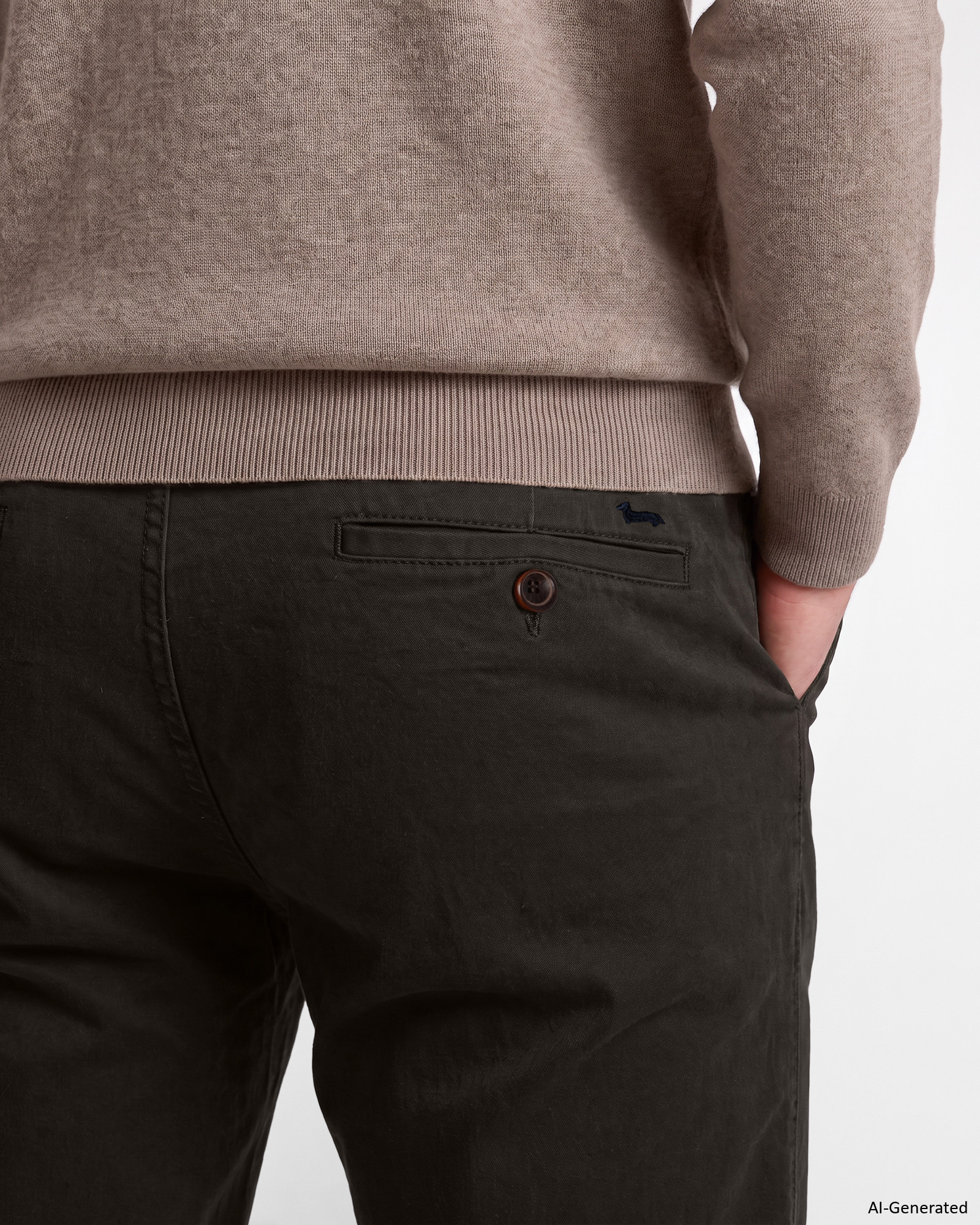Herren-Chinohose aus Stretch-Baumwolle mit schmaler Passform, DUNKELBRAUN, large