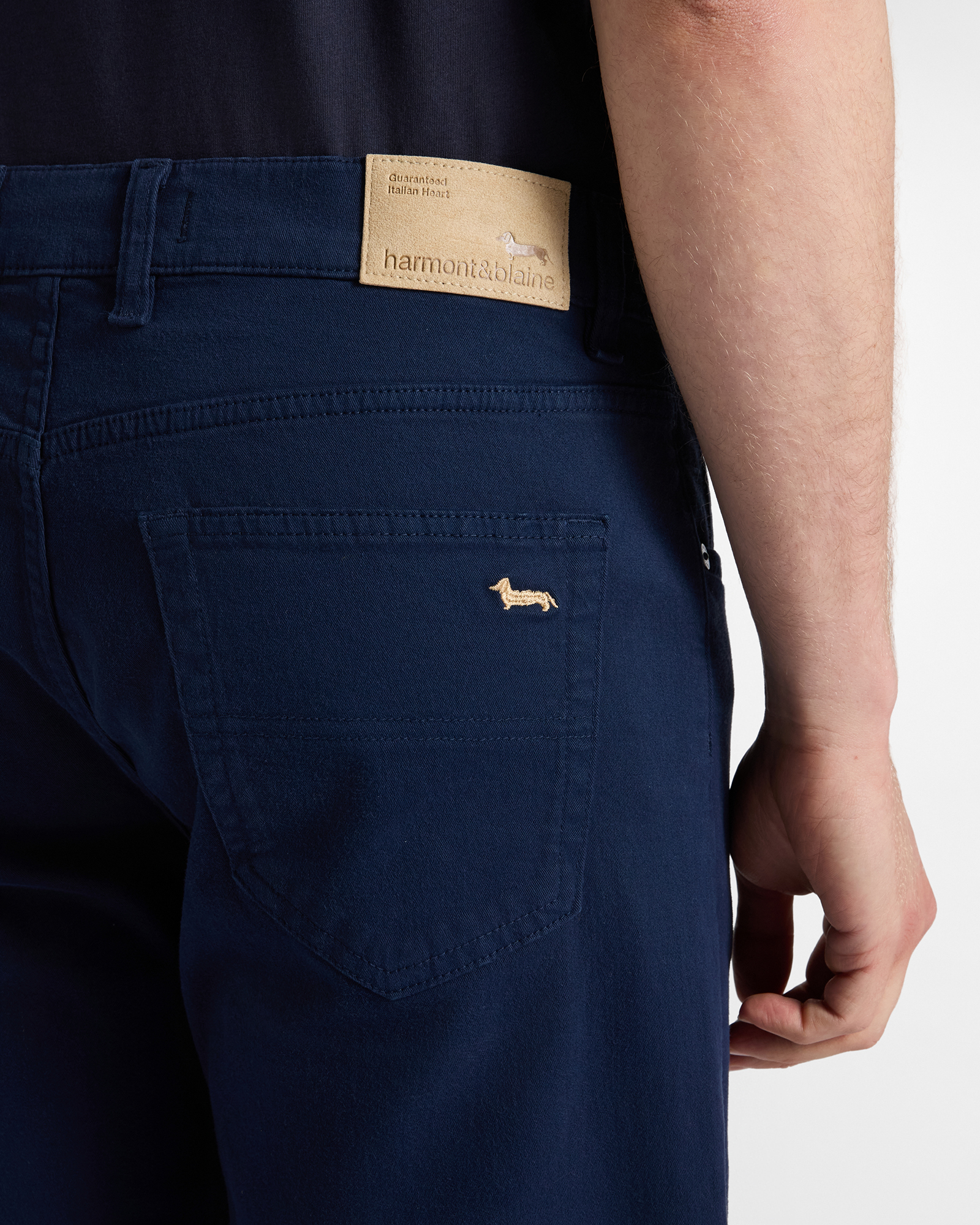 Pantalone uomo 5 tasche in cotone stretch  Regular Fit, BLU NAVY, large