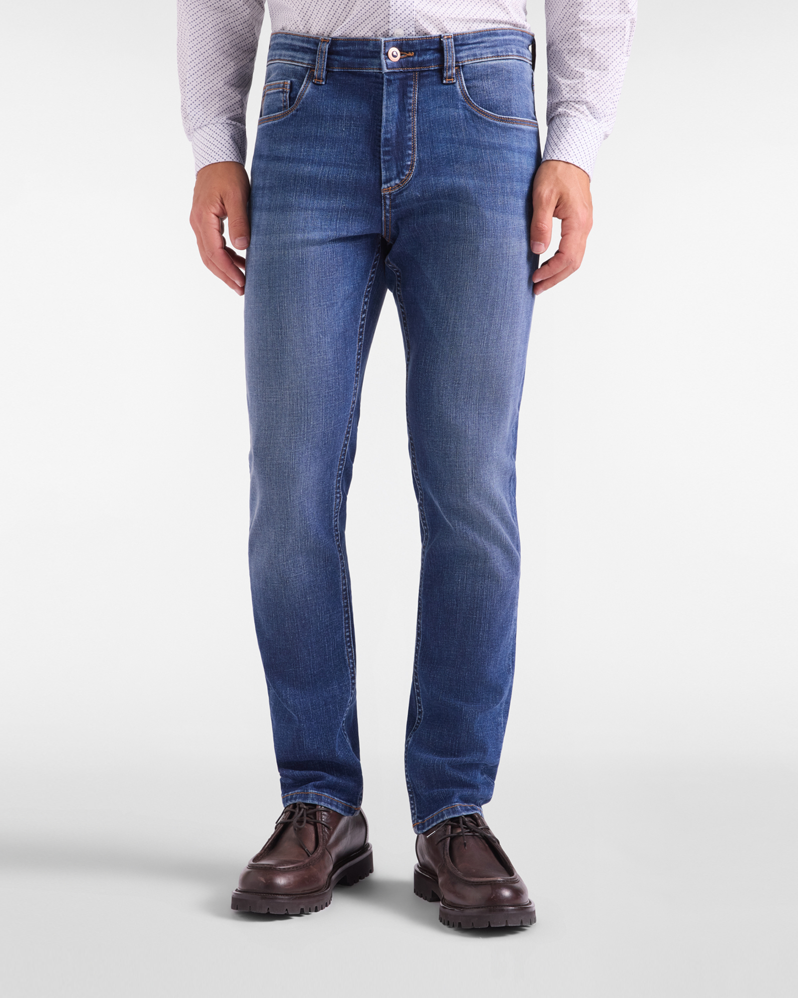 Pantalone Donna in cotone stretch blu Slim Fit